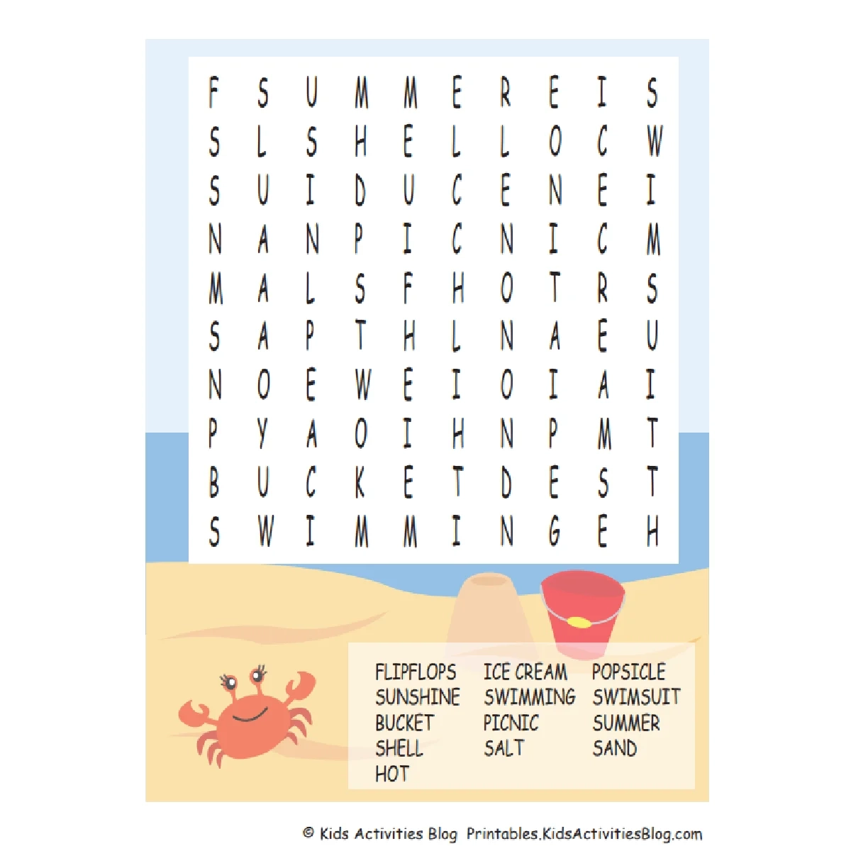 8 Fun Free Printable Beach Word Search Puzzles For Kids Kids Activities Blog