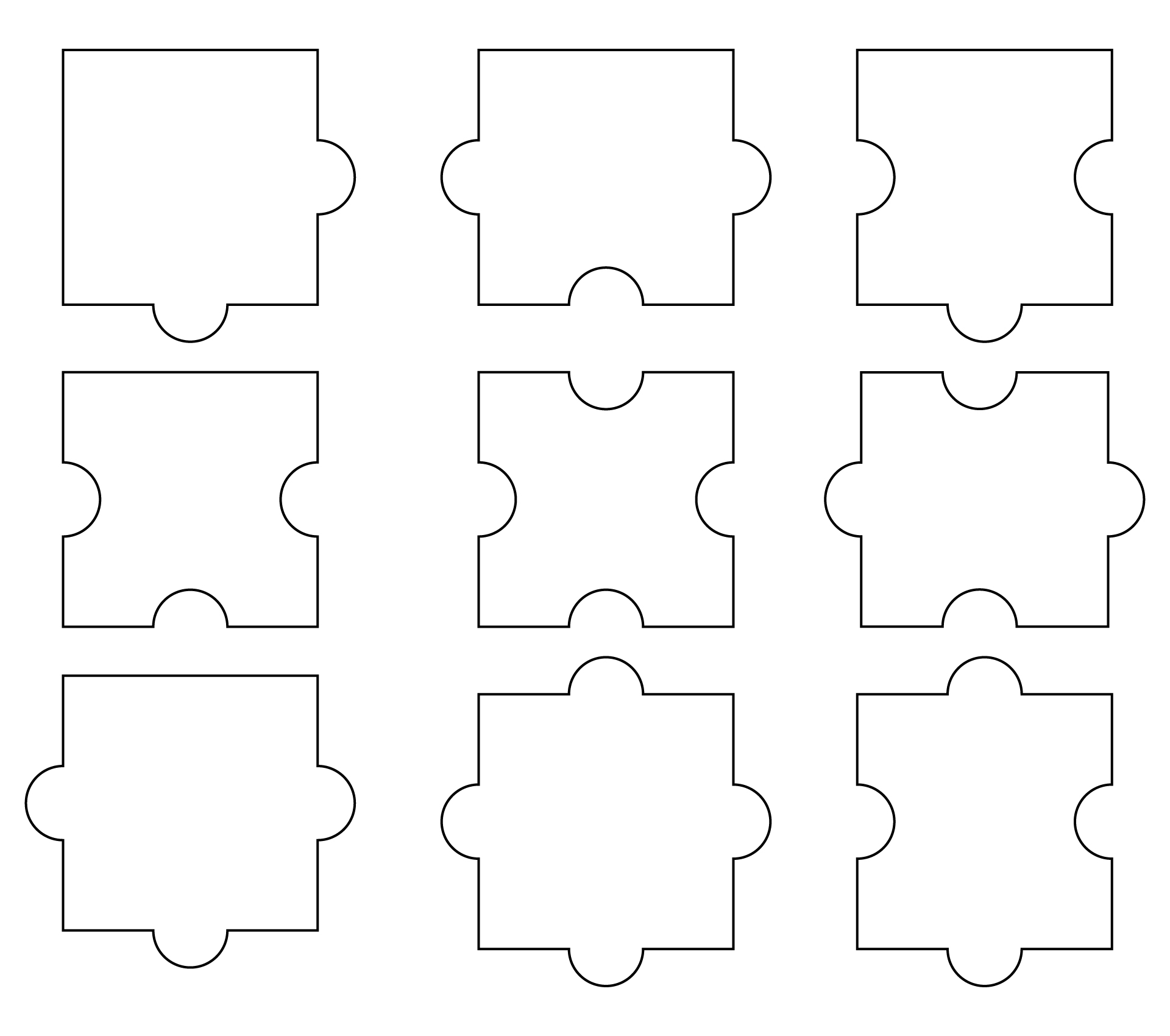 9 Piece Jigsaw Puzzle Template 10 Free PDF Printables Printablee