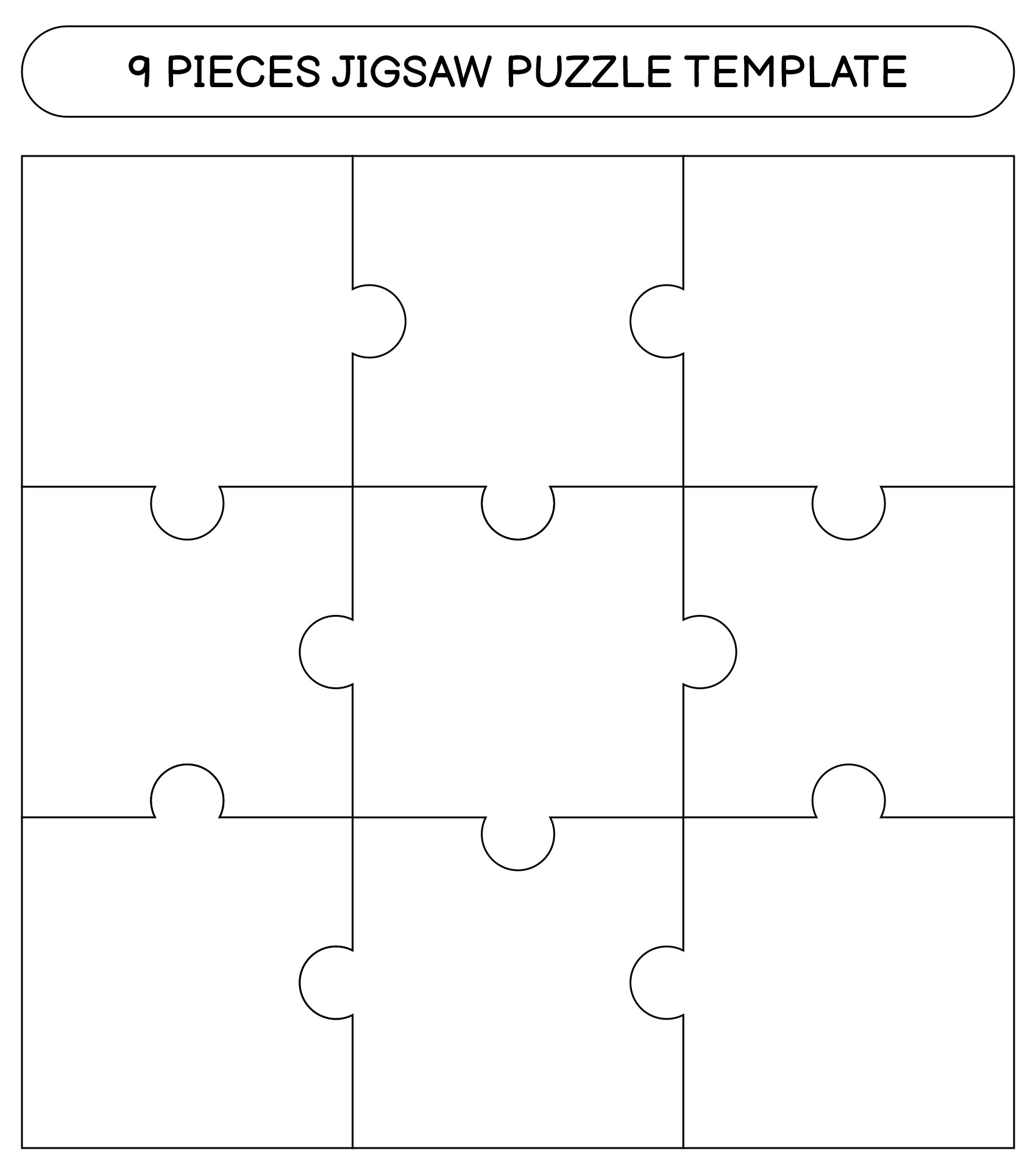 9 Piece Jigsaw Puzzle Template 10 Free PDF Printables Printablee