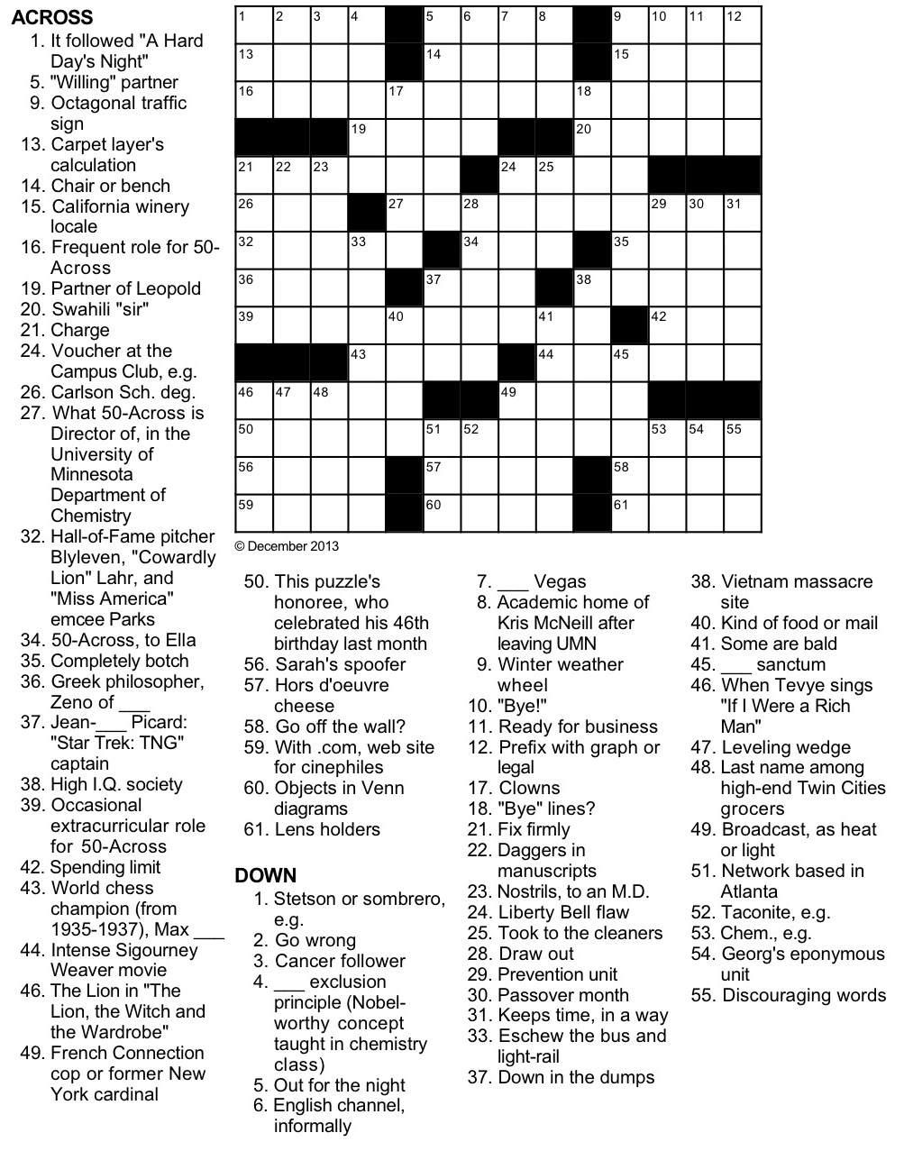 A Man For All Reasons Crossword Puzzle