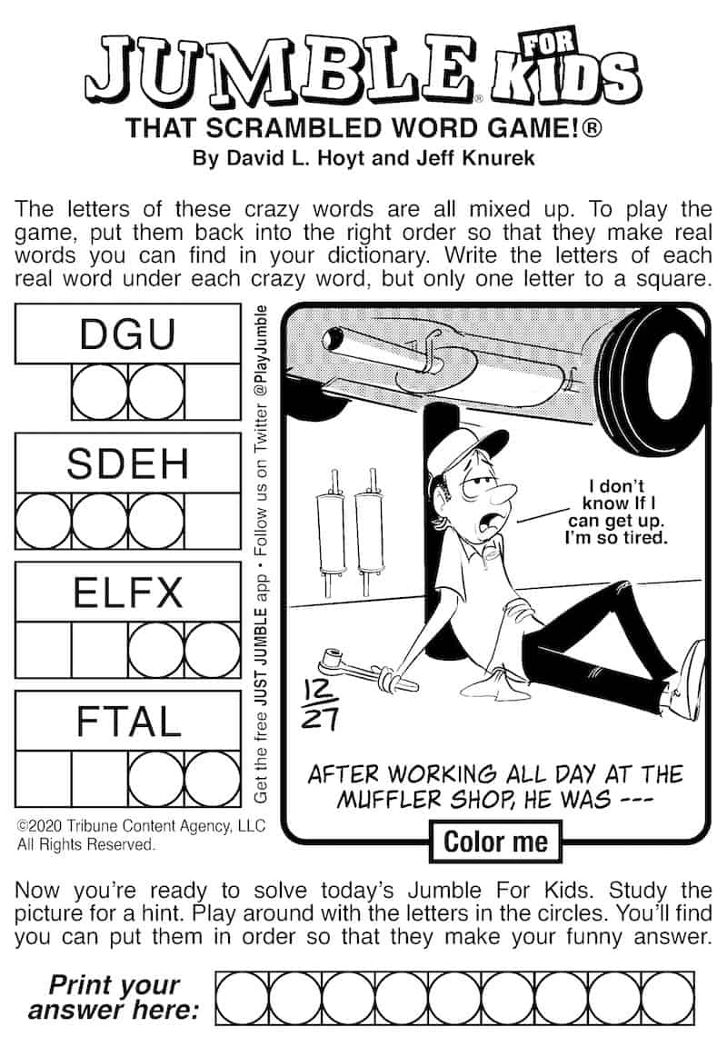 A New Jumble Puzzle Plus Jumble For Kids BOOMER Magazine