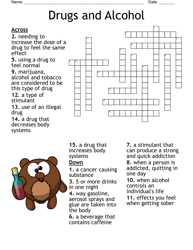 ADDICTION RECOVERY Crossword WordMint