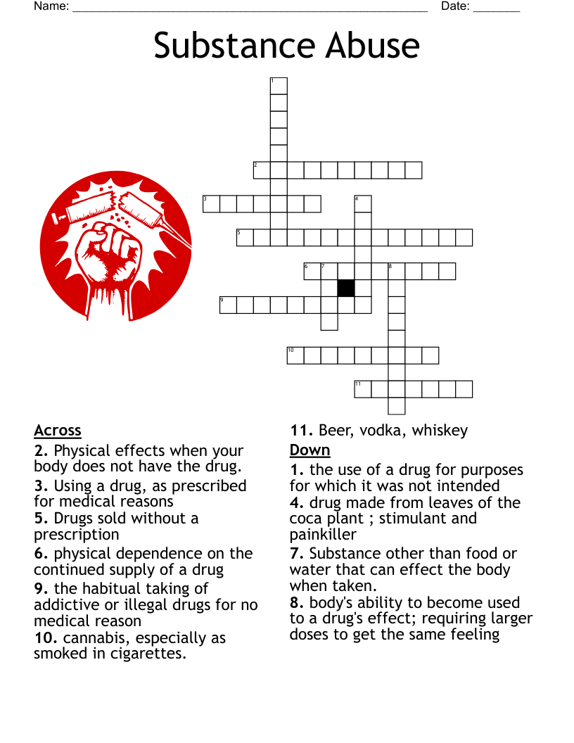 ADDICTION RECOVERY Crossword WordMint