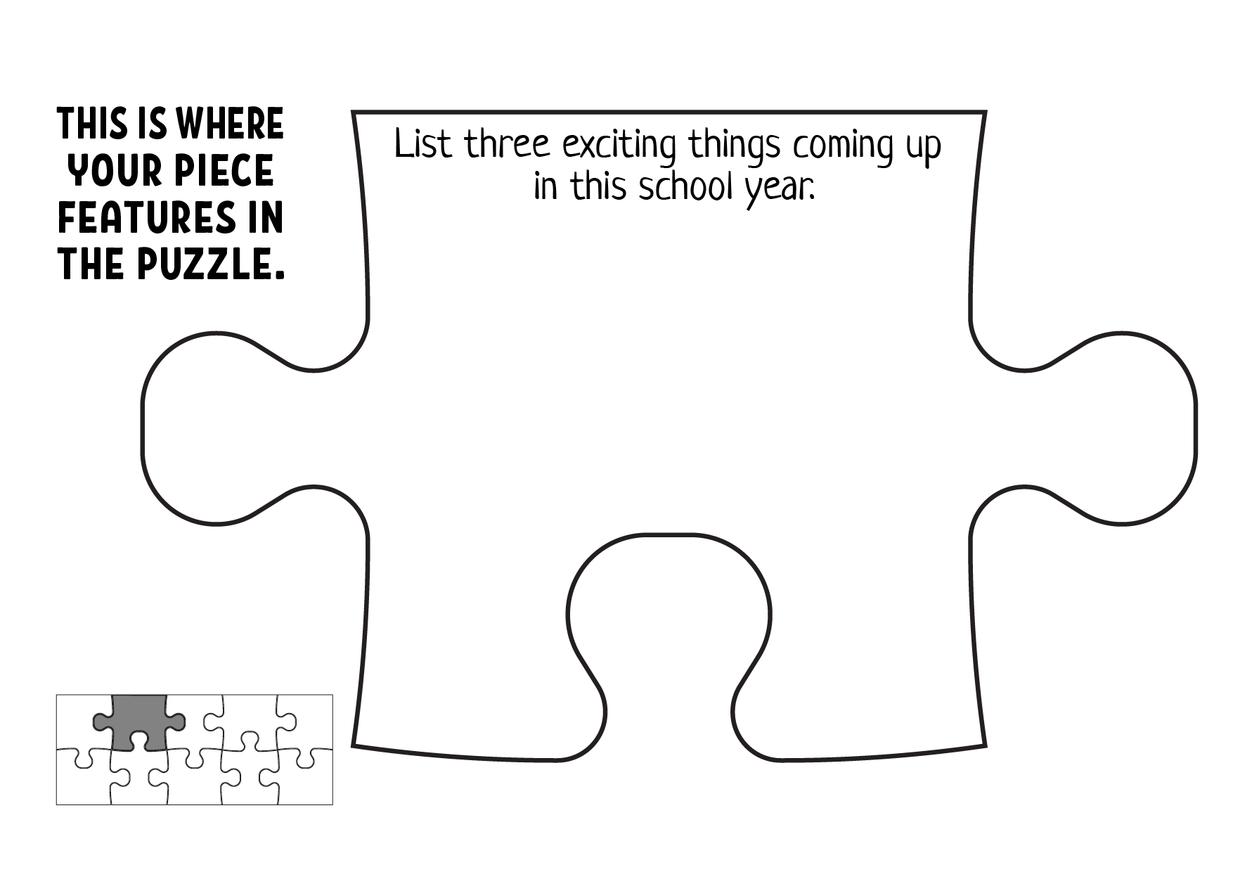 All About Me Puzzle Piece Free Printable Paper raft Templates