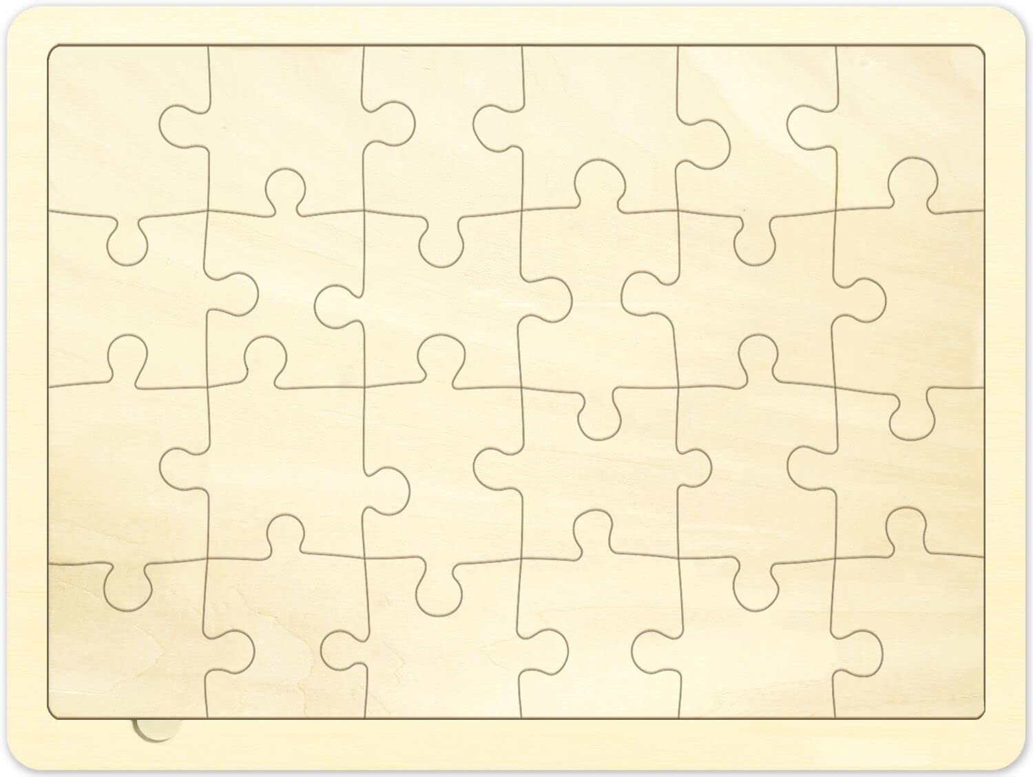 Amazon Blank Puzzle With 24 Pieces Each Piece Is Unique Blank Wooden Jigsaw Puzzles With Tray For Crafts DIY Make Your Own Puzzle 11 7x8 8 Inches 1 Pack Toys Games