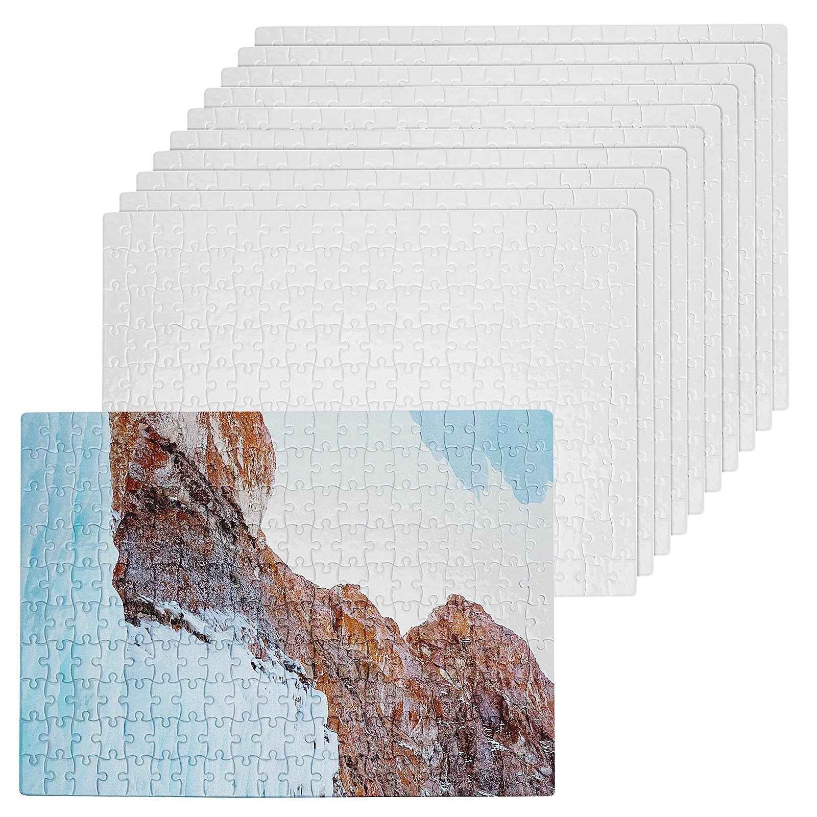 Amazon YUENPUN 10 Packs Large Blank Puzzle 200 Pieces 15x11 Inch Printable Blank DIY Custom Sublimation Jigsaw Puzzle Blanks Large Heat Transfer Jigsaw Puzzle For Arts Crafts Projects Toys Games