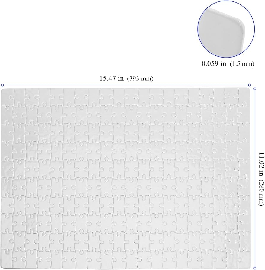 Amazon YUENPUN 10 Packs Large Blank Puzzle 200 Pieces 15x11 Inch Printable Blank DIY Custom Sublimation Jigsaw Puzzle Blanks Large Heat Transfer Jigsaw Puzzle For Arts Crafts Projects Toys Games