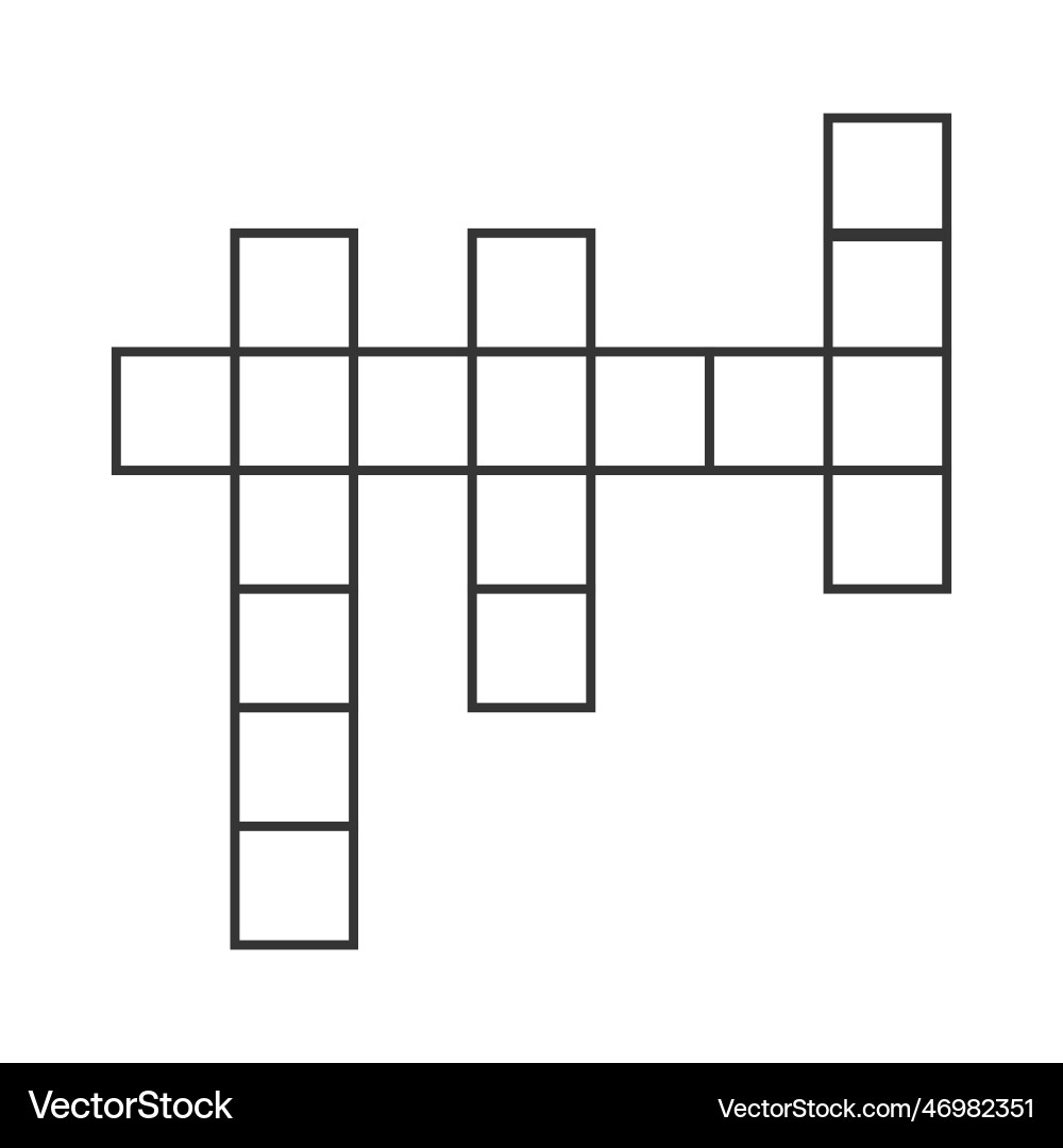 An Empty Grid Template For A 4 word Crossword Vector Image Worksheets Library