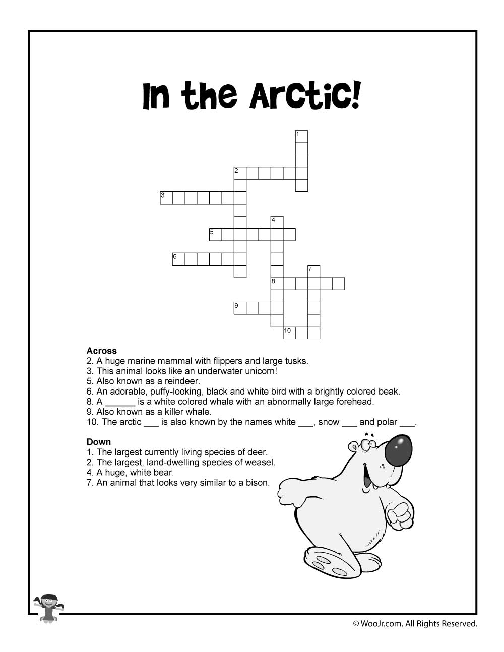 Animal Crossword Puzzles For Kids Woo Jr Kids Activities Children s Publishing