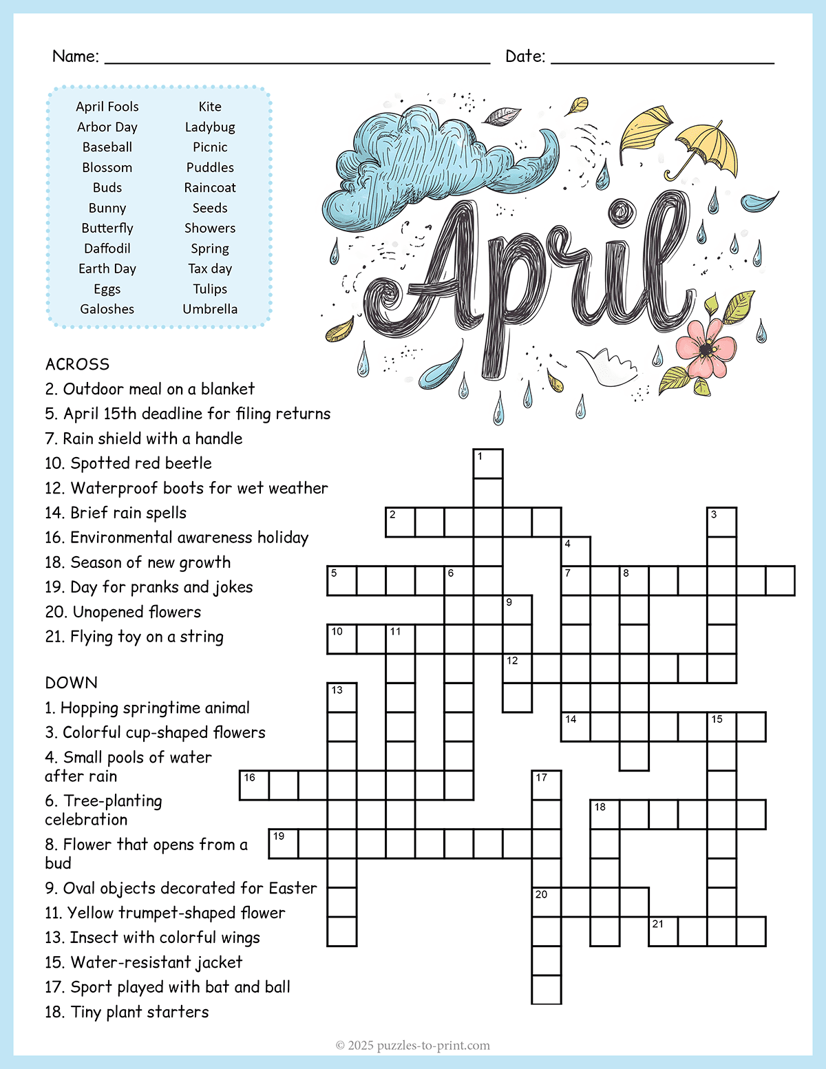 April Crossword