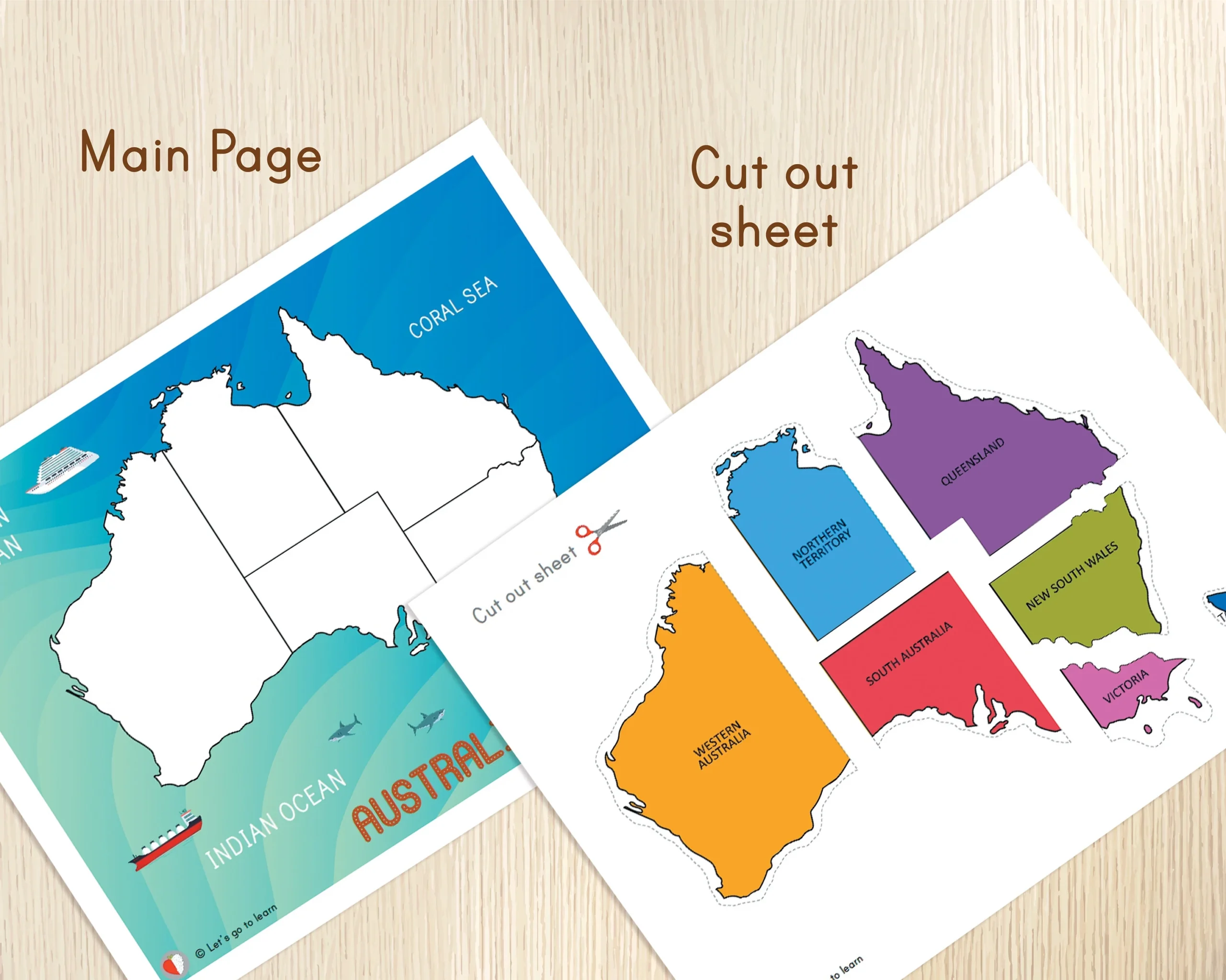 Australia Map Puzzle Matching Activity Australia States Geography Activity Busy Book Learning Binder Printable Worksheet Map For Kids Etsy