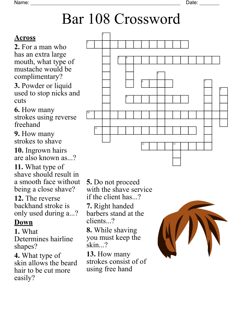 Bar 108 Crossword WordMint