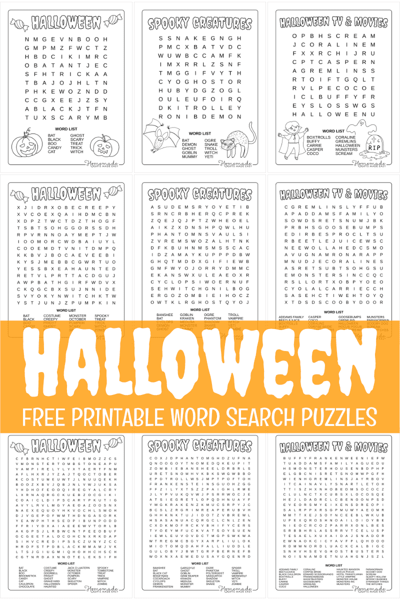 Best Free Printable Halloween Word Search Puzzles For Kids
