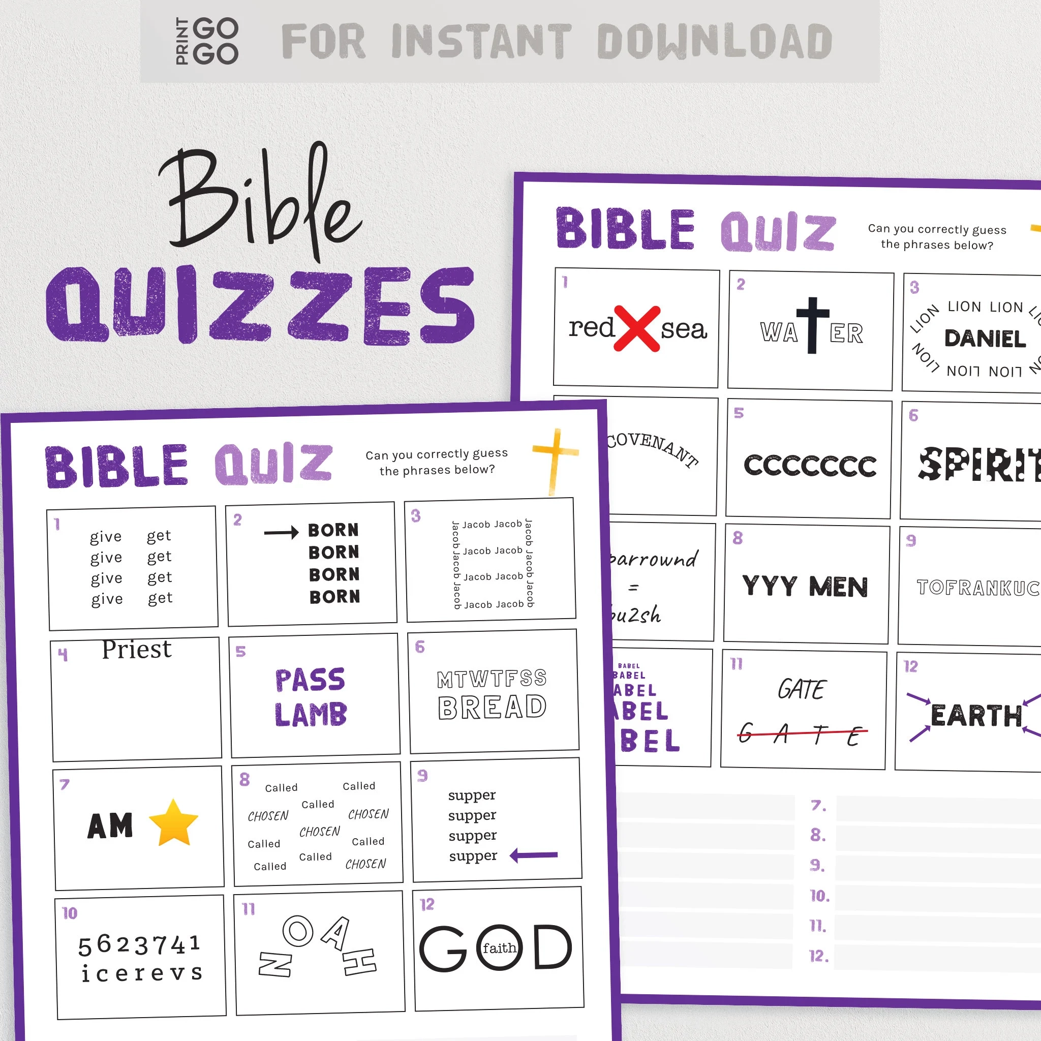 Bible Quiz Say What You See Dingbat Picture Quizzes Rebus Trivia Quiz Great As A Bible Study Game Or For Sunday School Church Groups Etsy