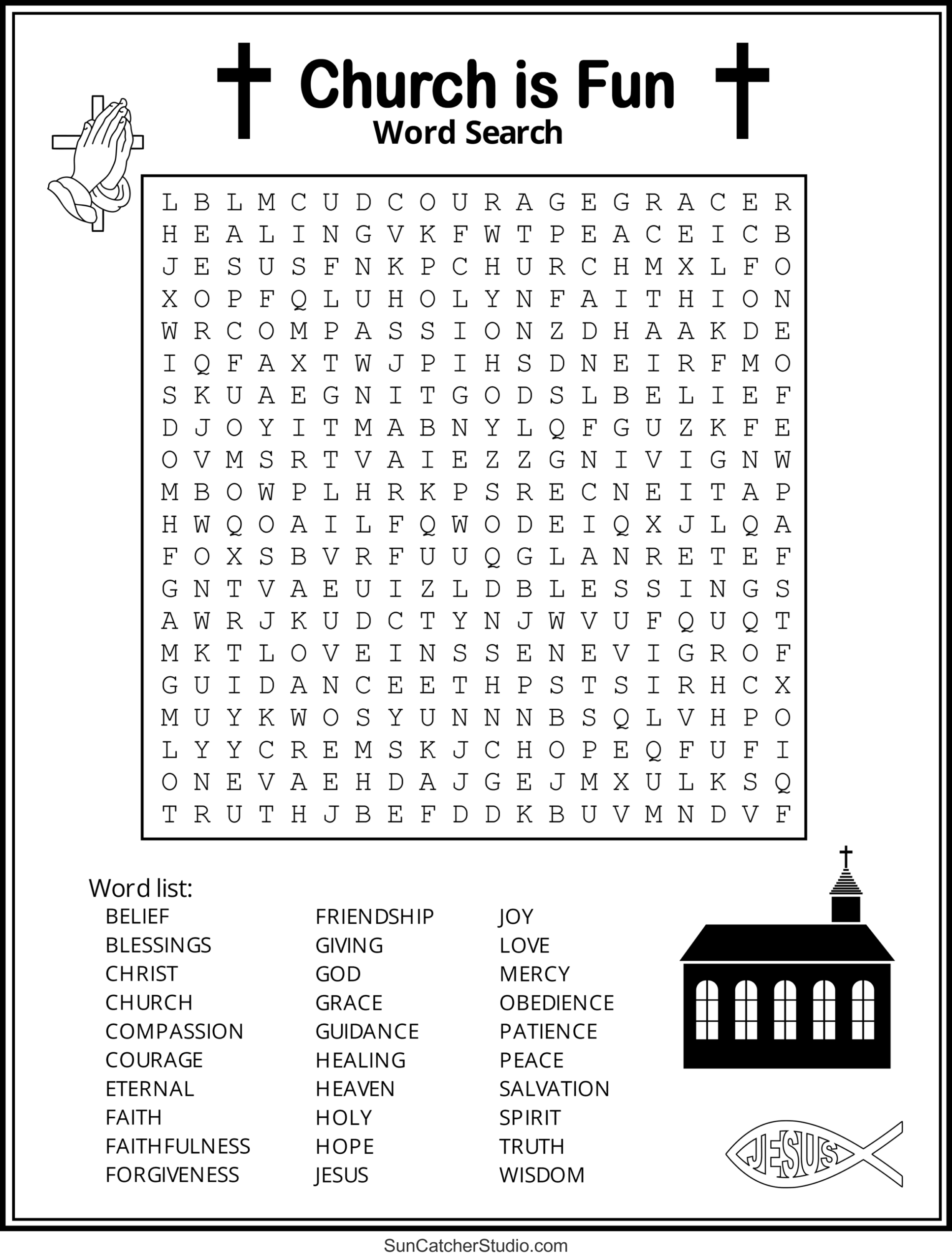 Bible Word Search Free Printable Christian Puzzles Free Printables Lettering SVG Files Tools Apps