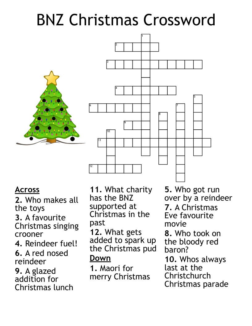 Big Christmas Crossword Puzzle WordMint