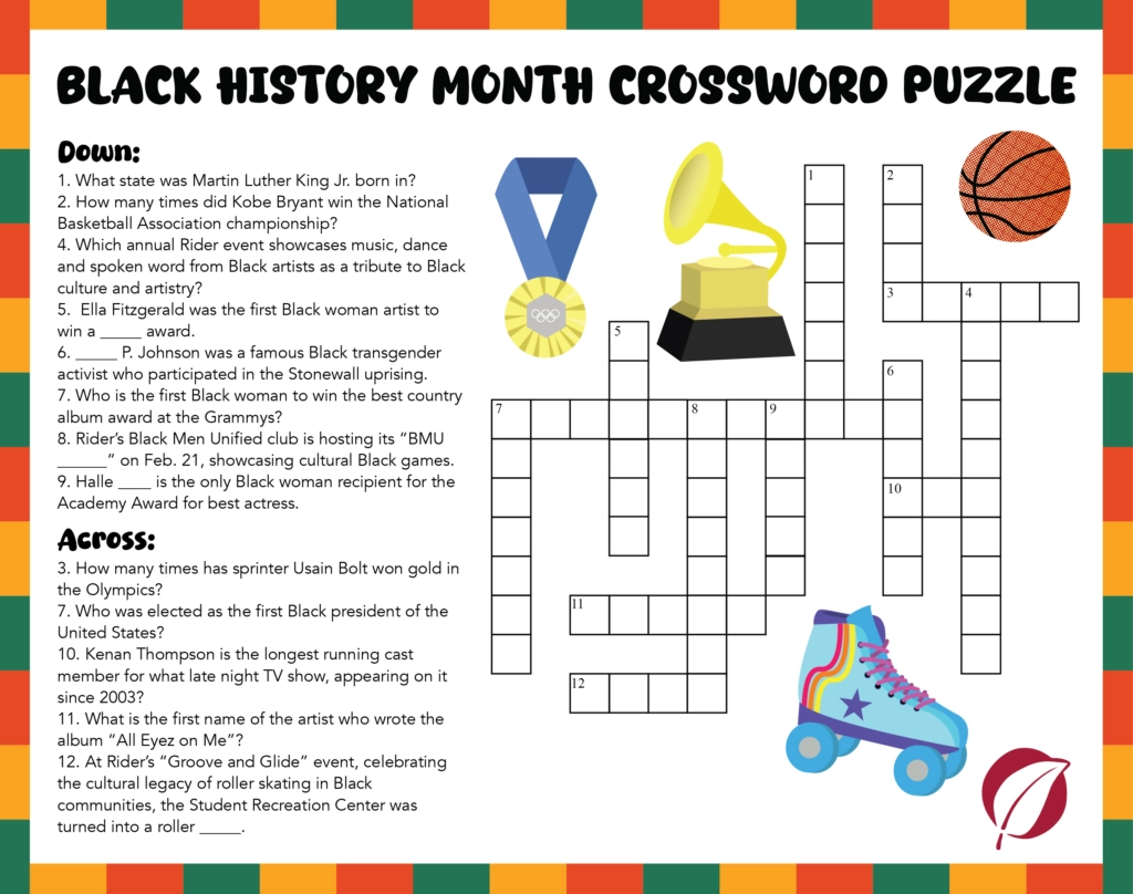 Black History Month Crossword And Answer Key The Rider News
