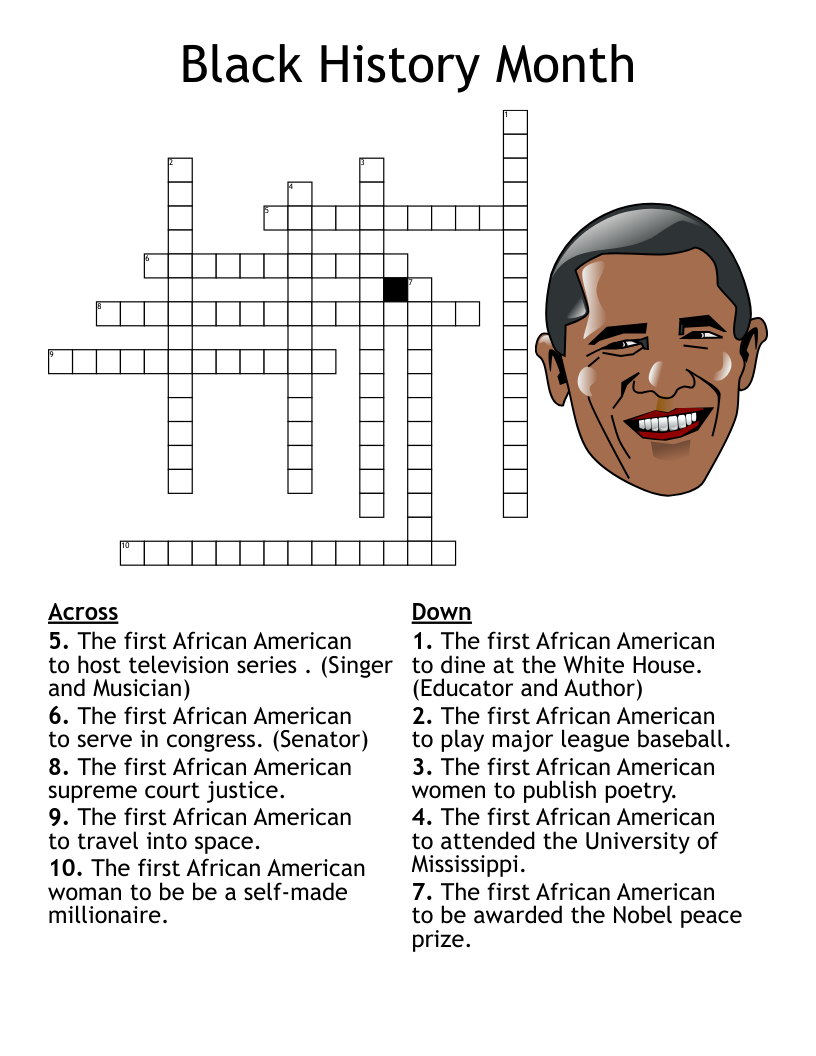Black History Month Crossword WordMint