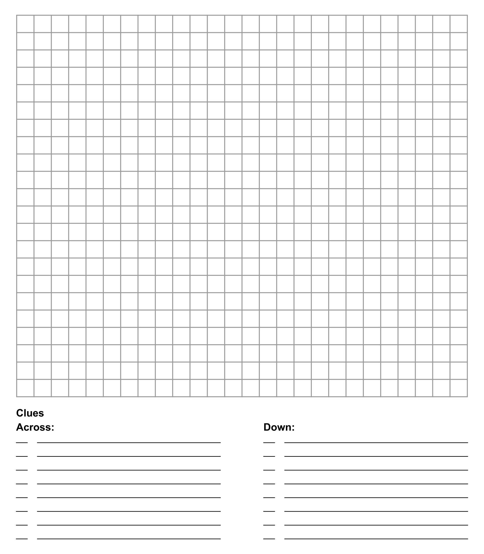 Blank Crossword Puzzle Template 10 Free PDF Printables Printablee Worksheets Library