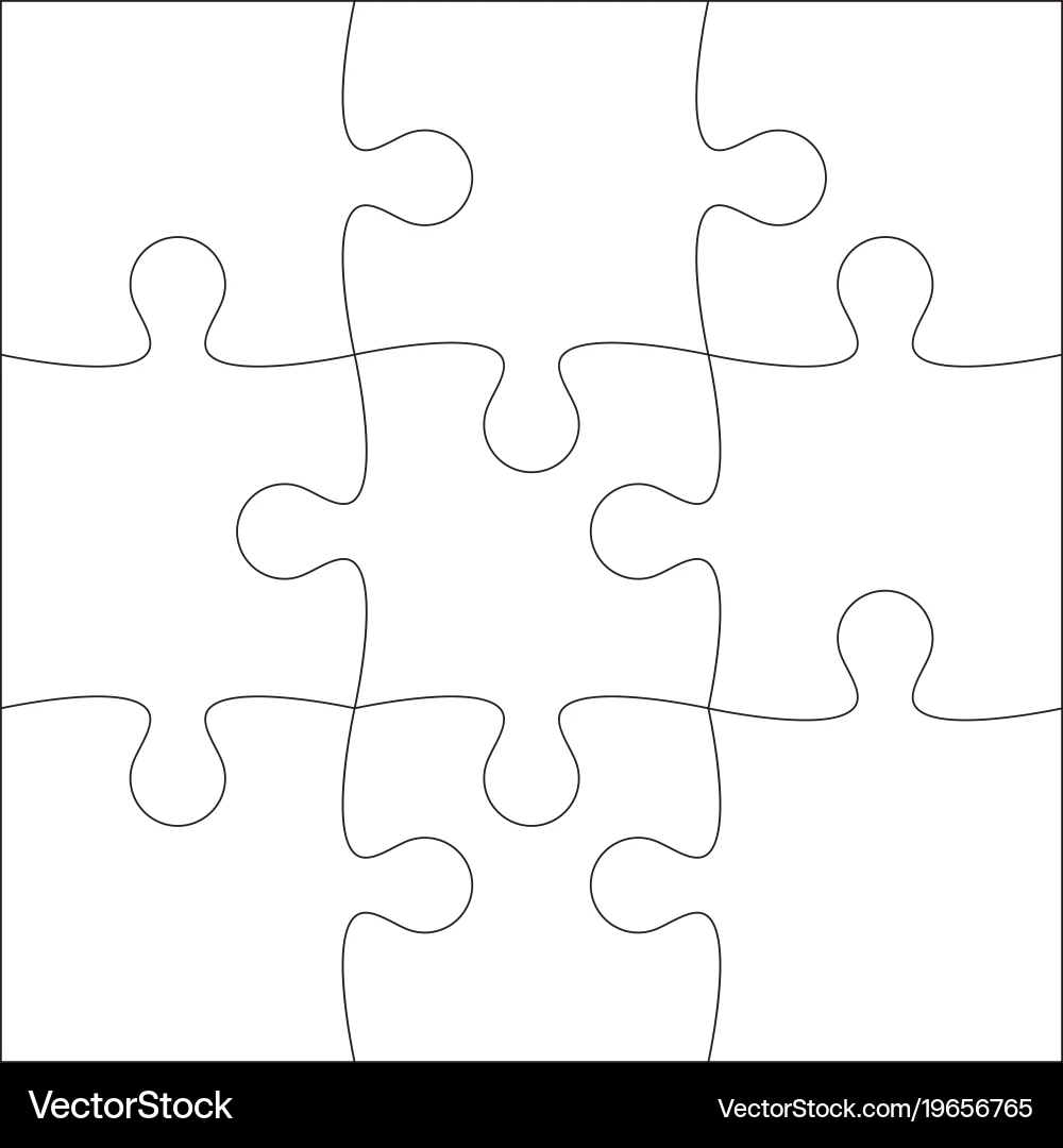 Blank Jigsaw Puzzle Template Royalty Free Vector VectorStock