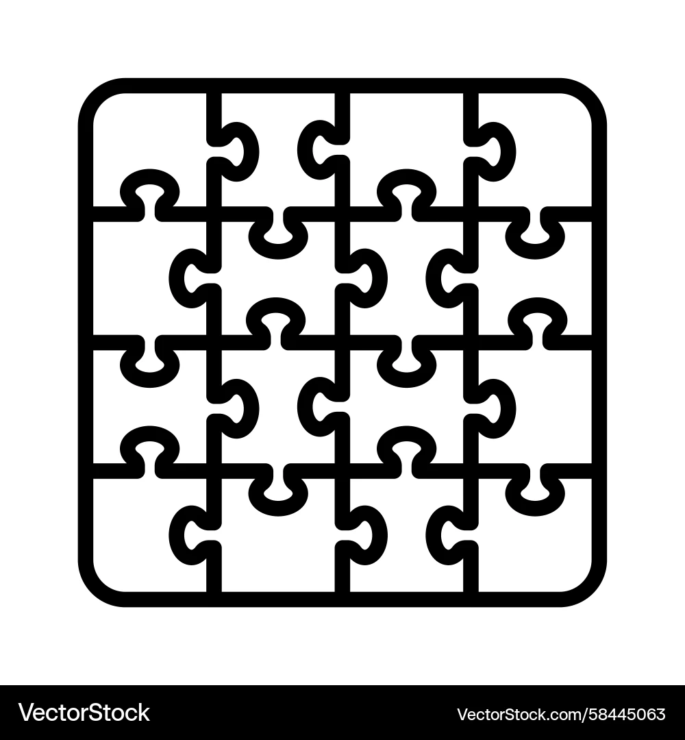 Blank Puzzle Grid Template Royalty Free Vector VectorStock
