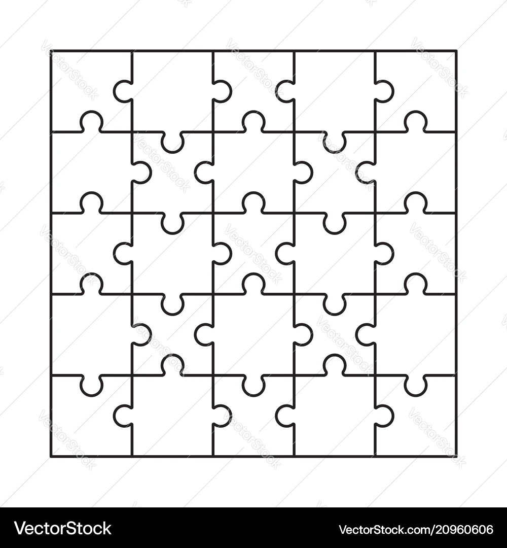Blank Puzzle Grid Template Royalty Free Vector VectorStock