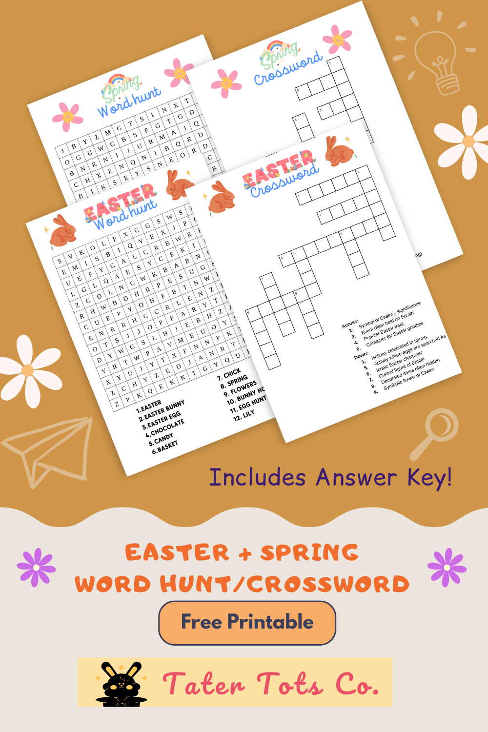 Blossoming Minds Free Easter Crossword Puzzles For Kids