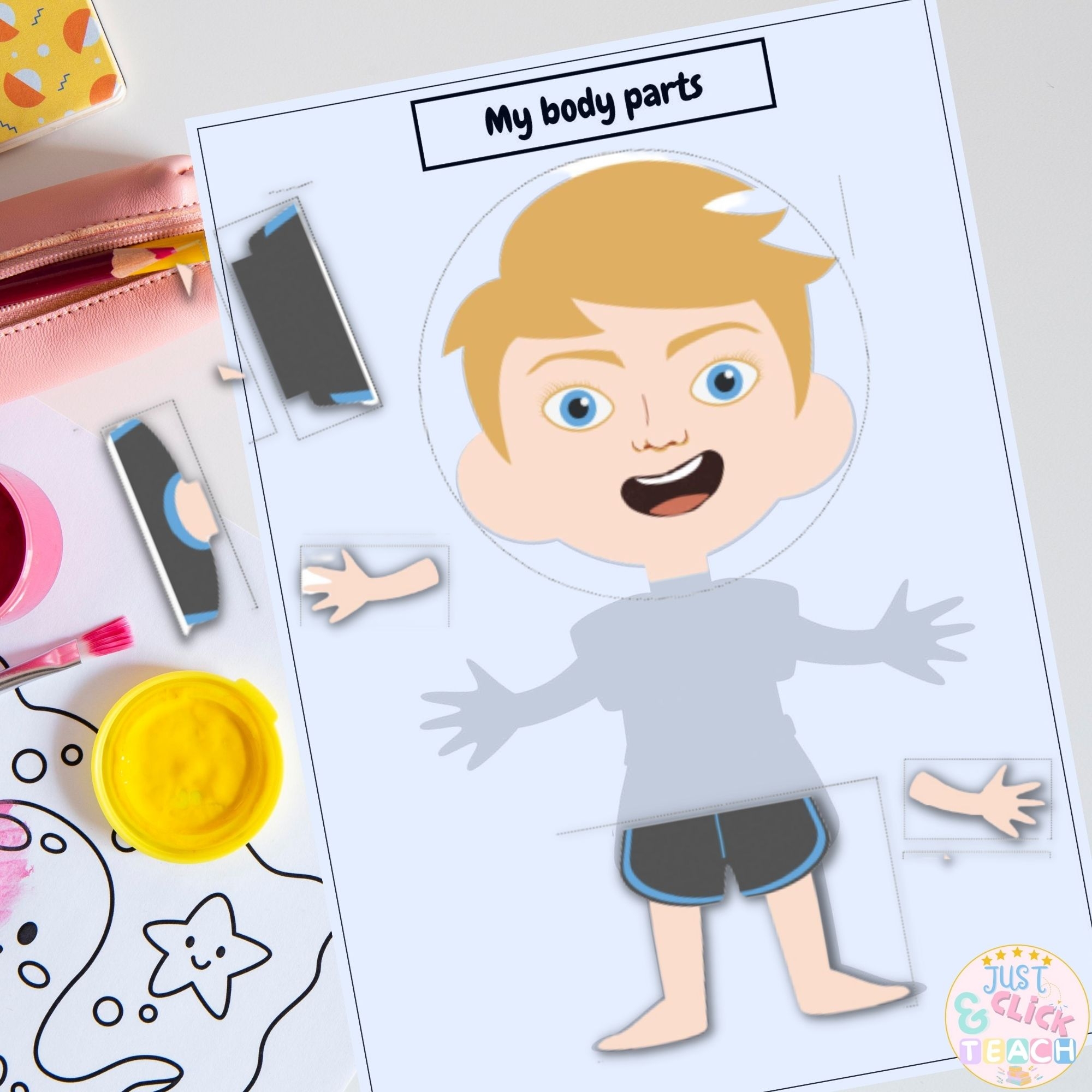 Body Parts Activities posters Puzzles worksheets All About Me Unit Made By Teachers