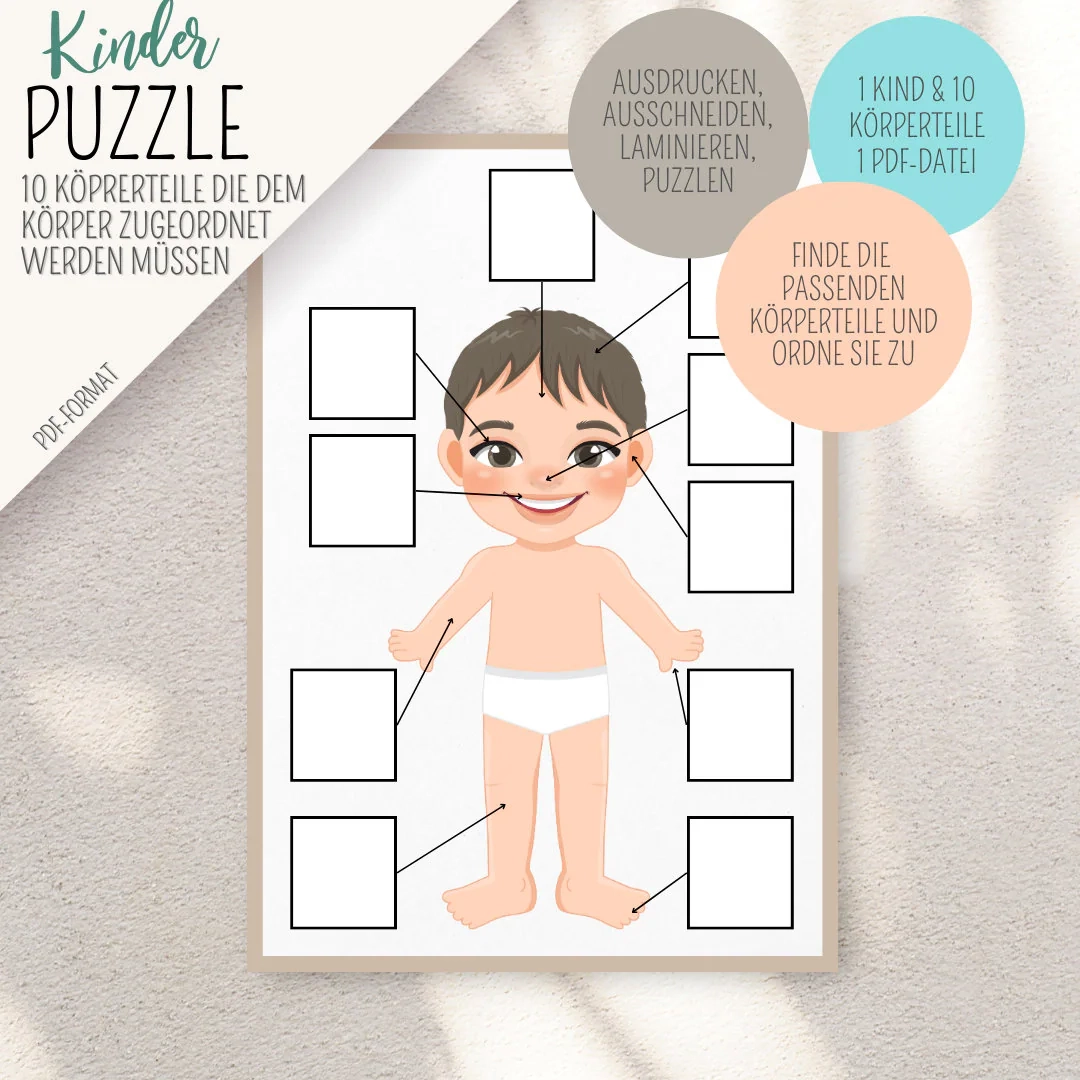 Body Parts Puzzle Etsy