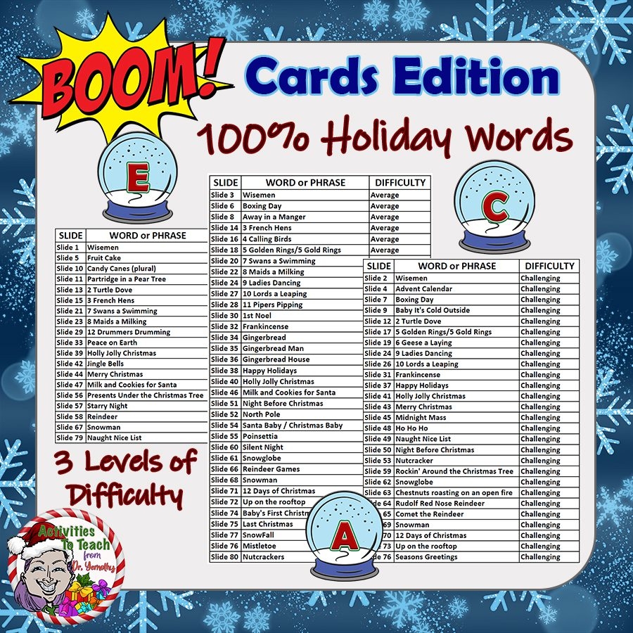 BOOM Cards Christmas Rebus Logic Puzzles Activities To Teach