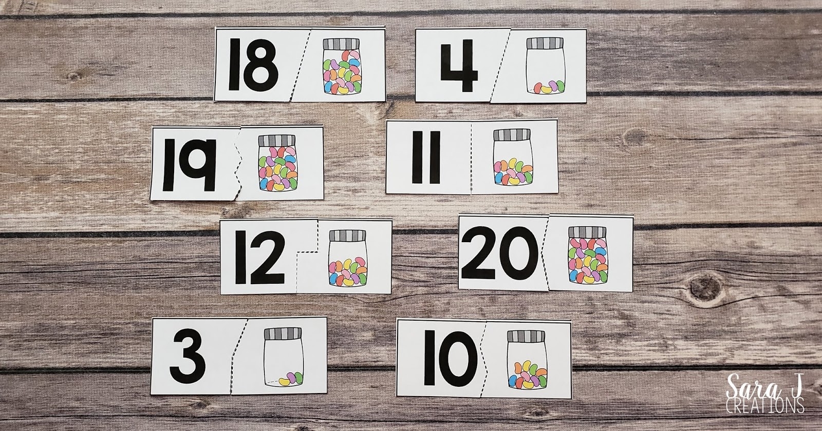 Candy Counting Numbers 1 20 Free Puzzles Sara J Creations