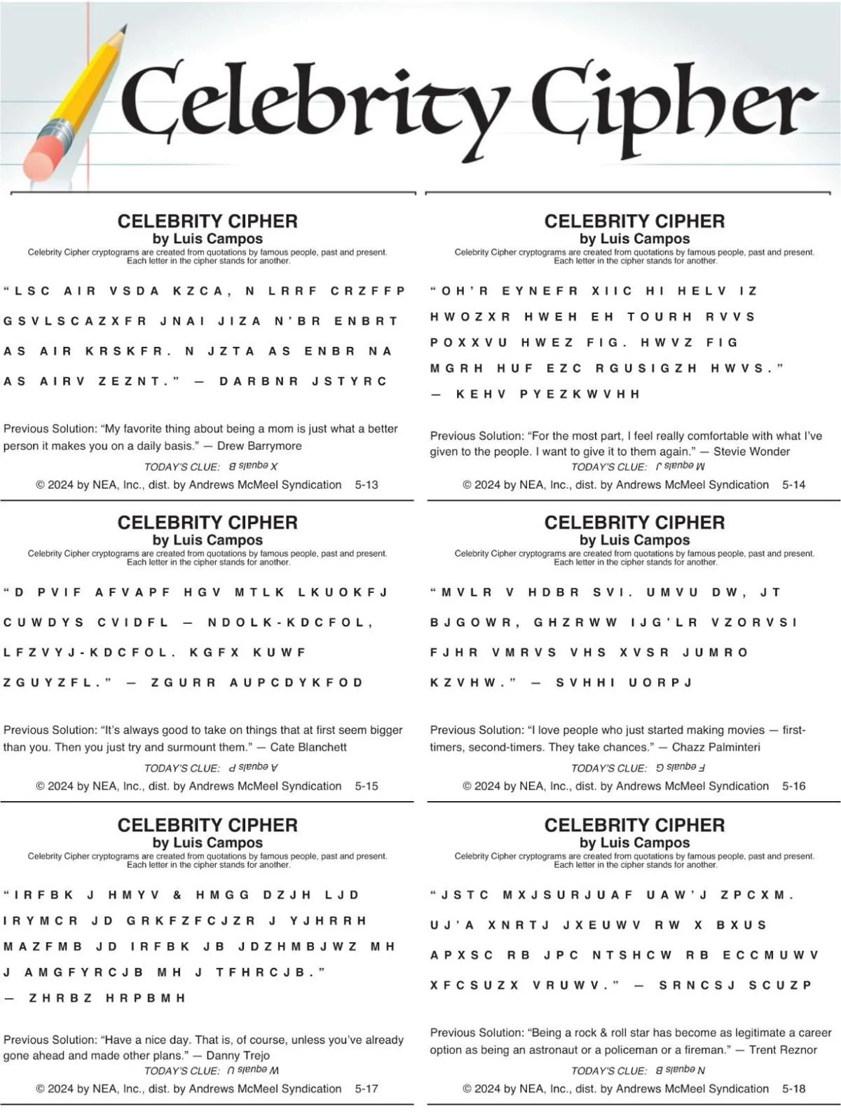 Celebrity Cipher Entertainment Baytownsun