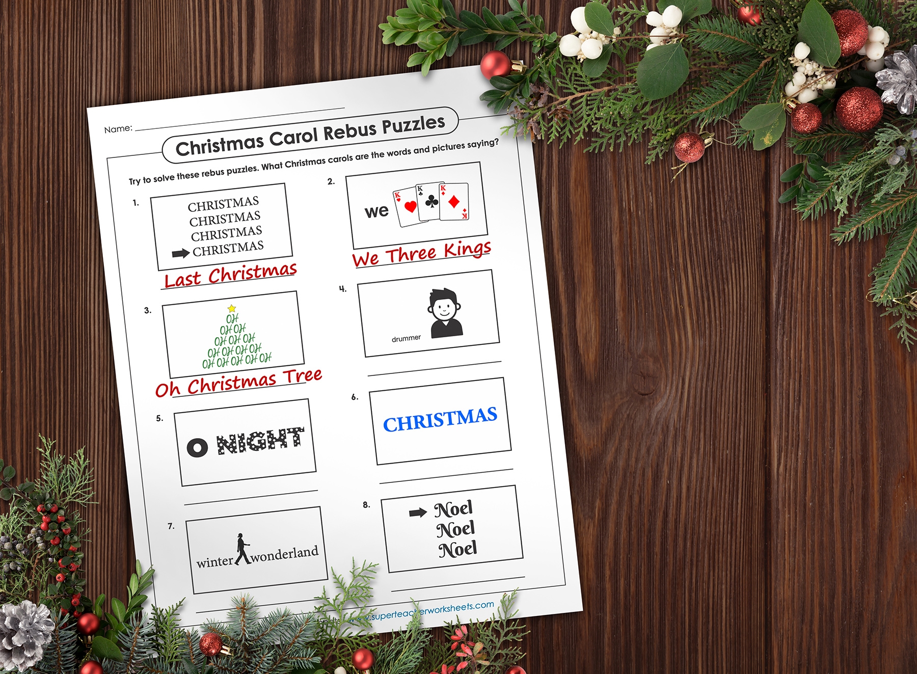 Christmas Carol Rebus Puzzles Blog Post