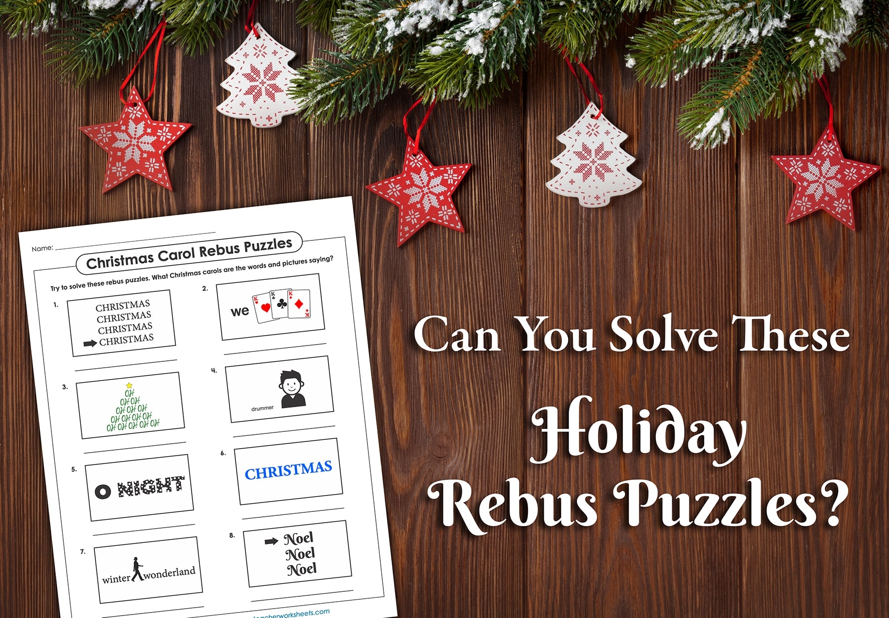 Christmas Carol Rebus Puzzles Blog Post