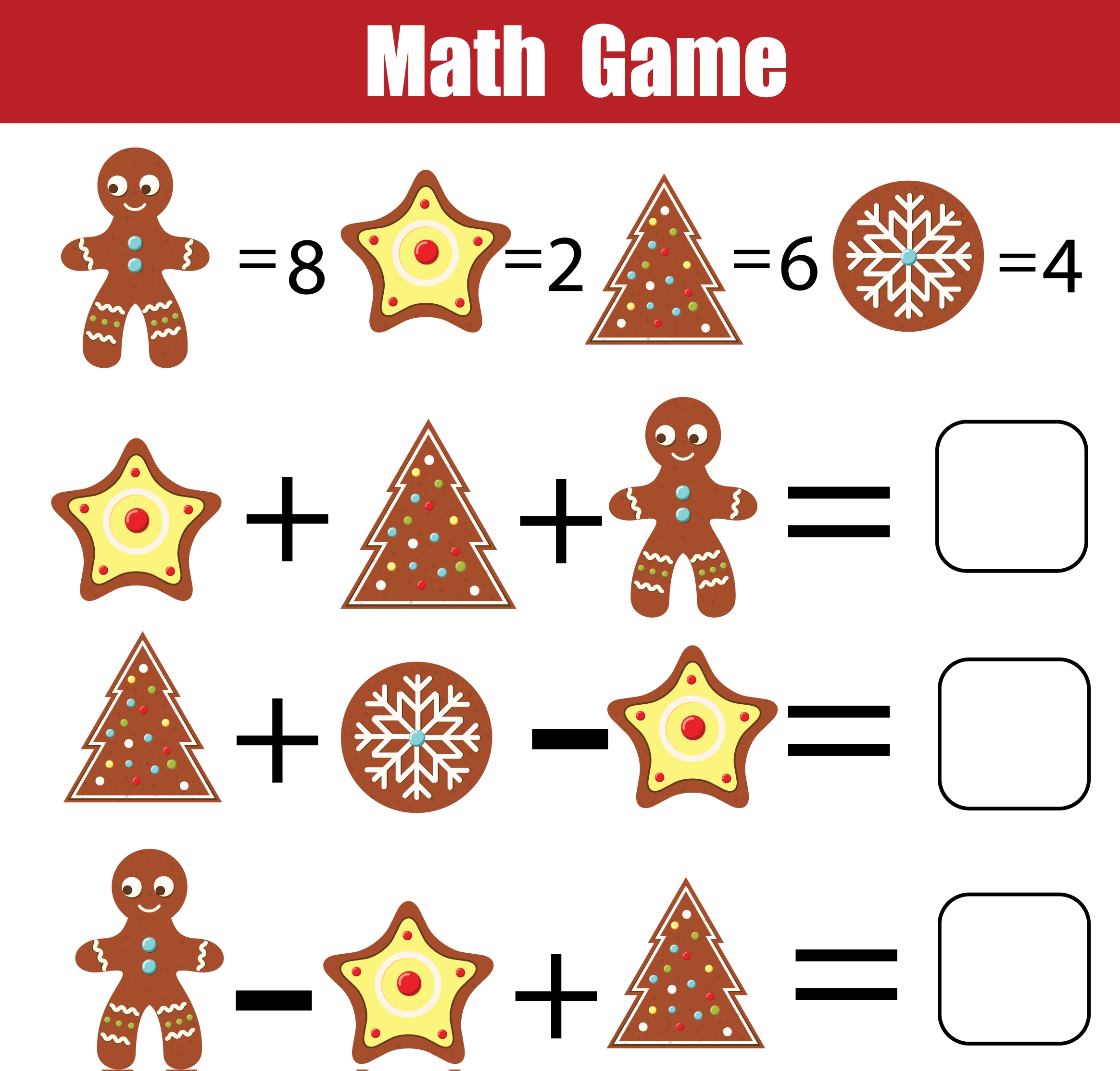Christmas Math Game Printable Thrifty Mommas Tips