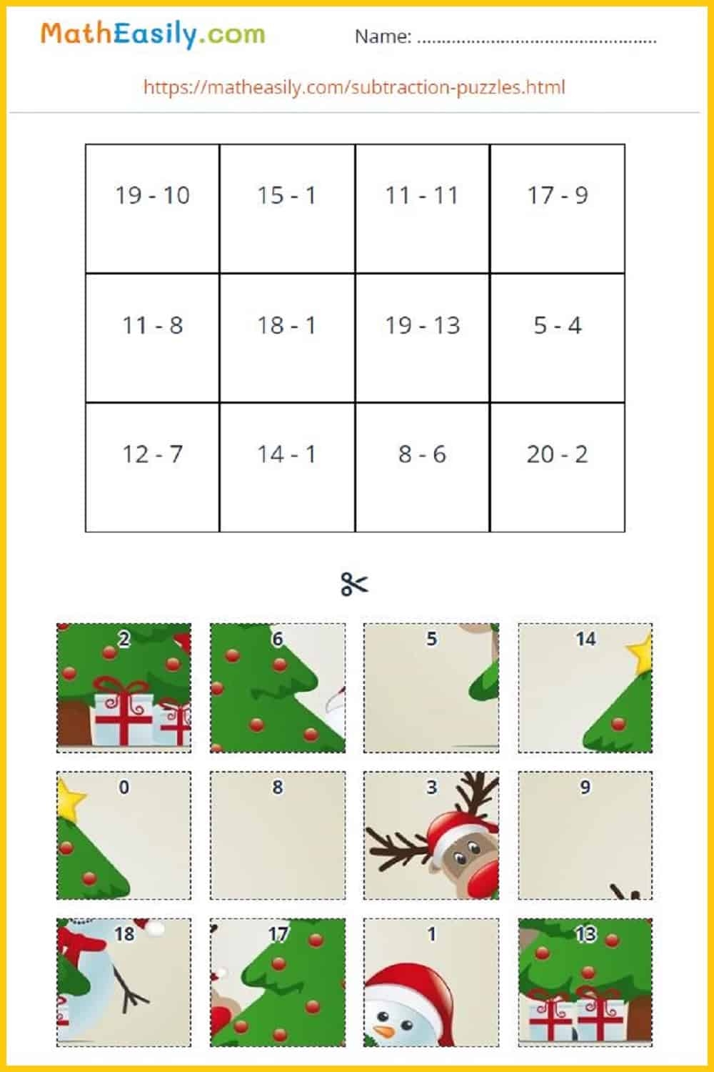 Christmas Math Puzzles Online PDF 