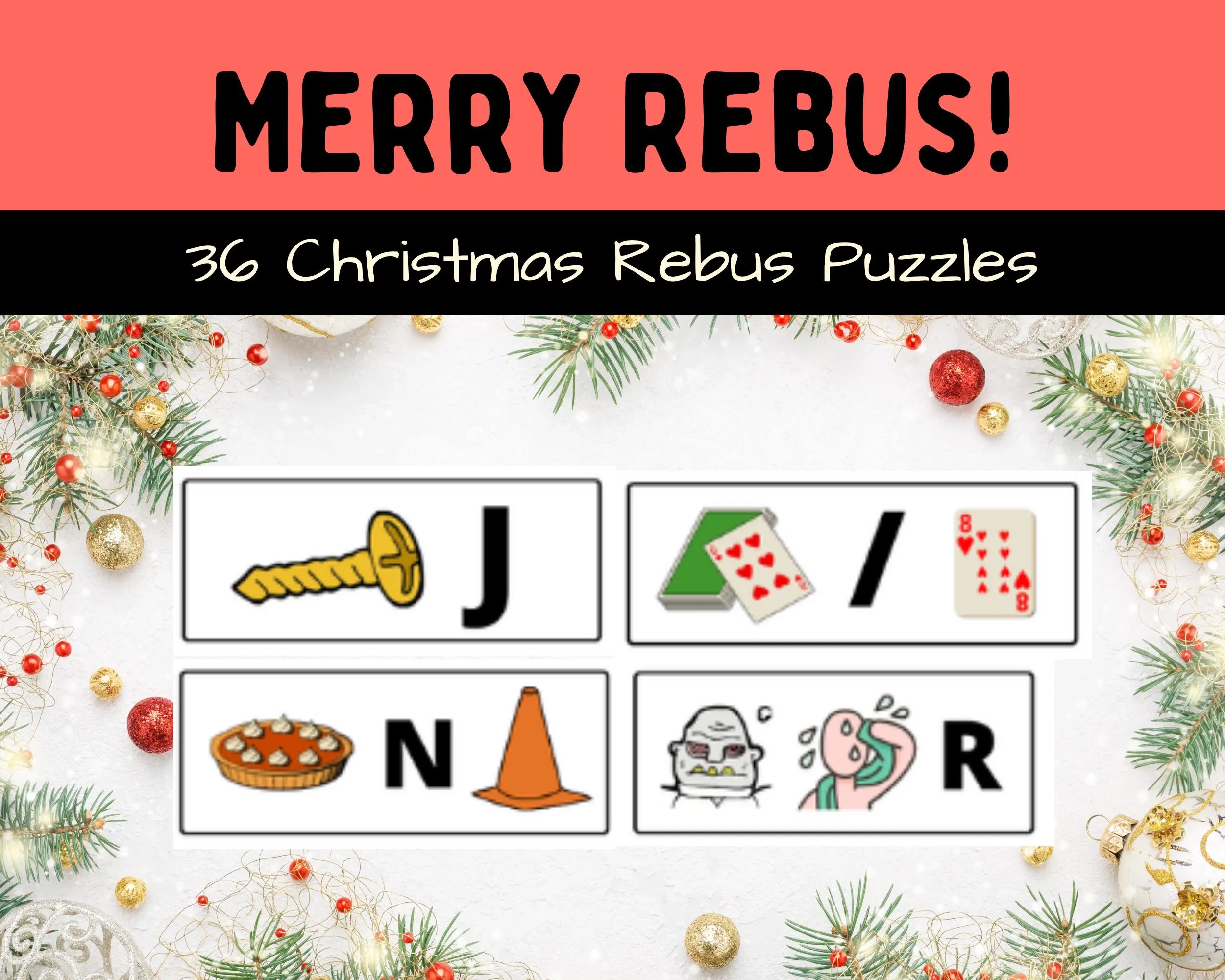 Christmas Rebus Picture Puzzles Brain Teaser Activity For Holiday Lessons Classroom Games Office Parties Holiday Fun digital Download Etsy Israel
