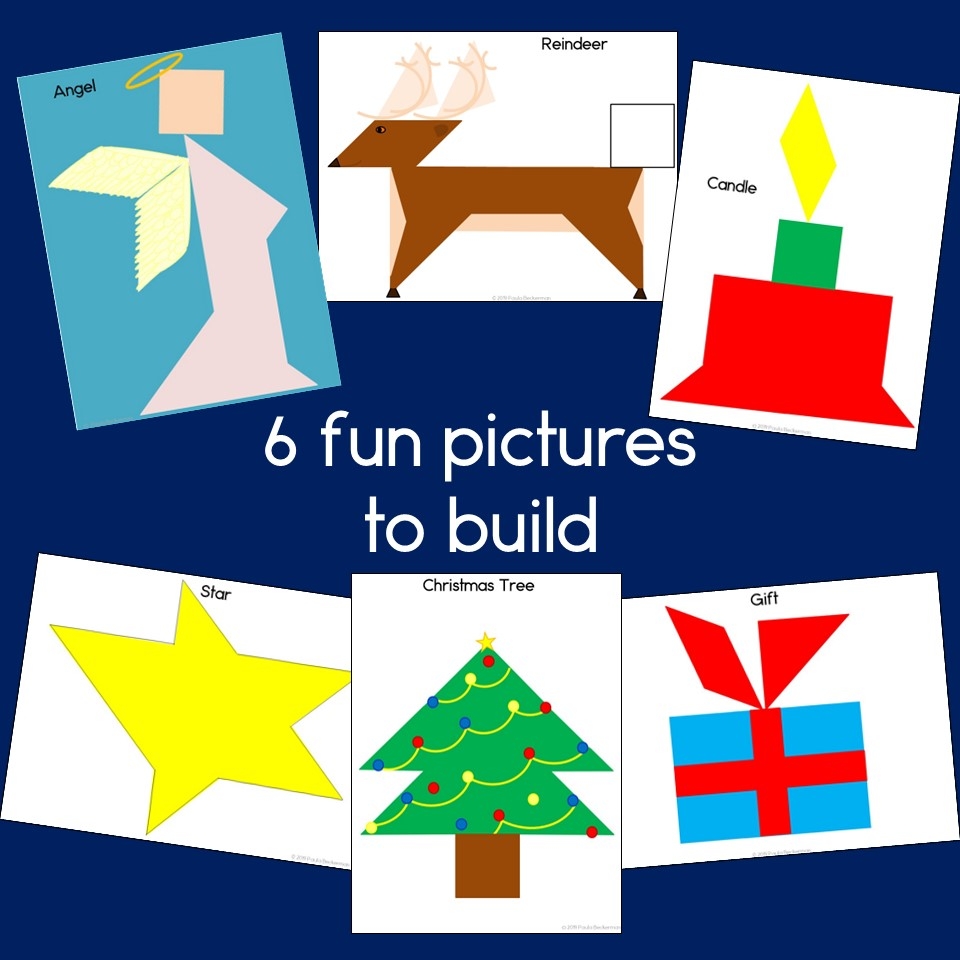 Christmas Tangram Puzzles Printable 2D Shapes Math Center Tangrams Classful
