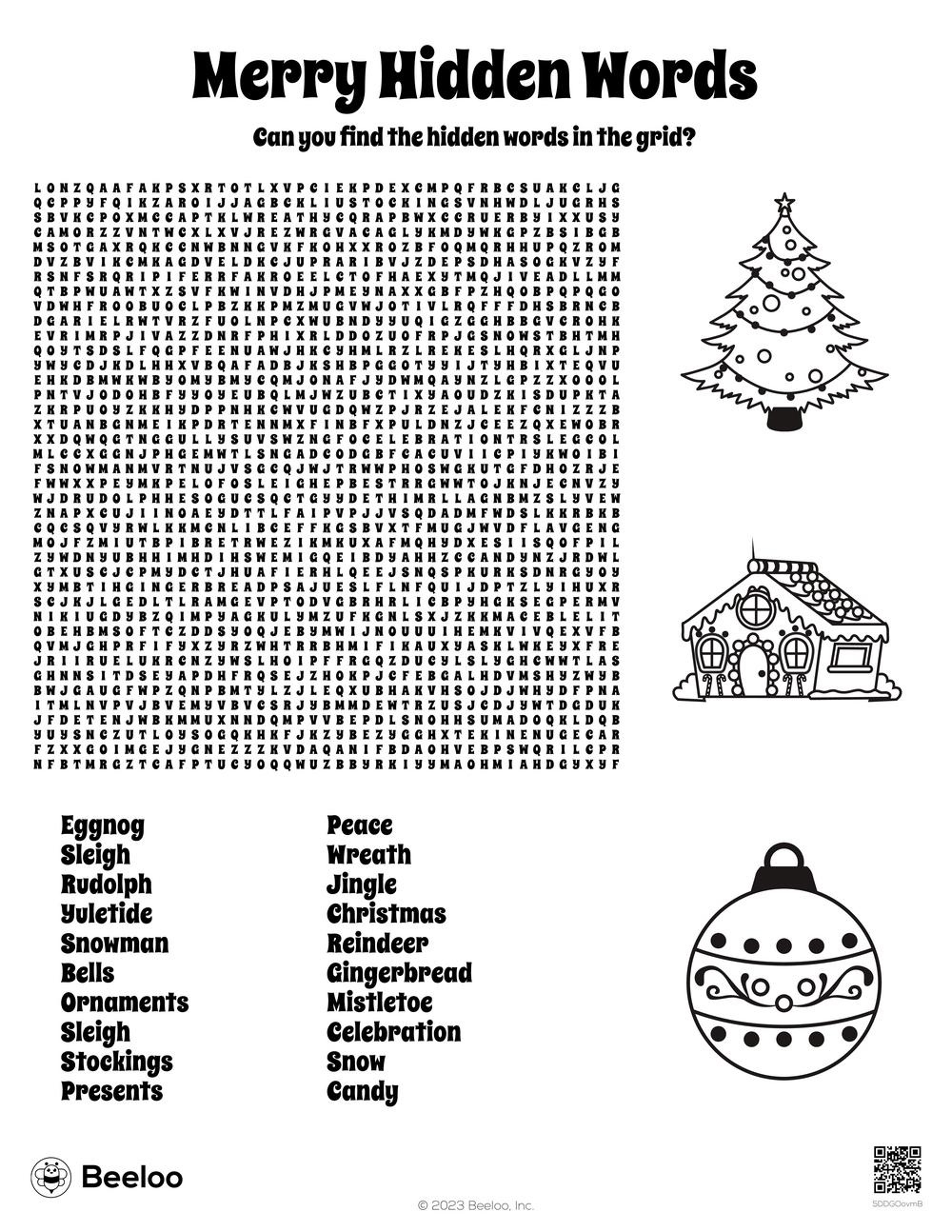 Christmas themed Word Searches Beeloo Printable Crafts And Activities For Kids