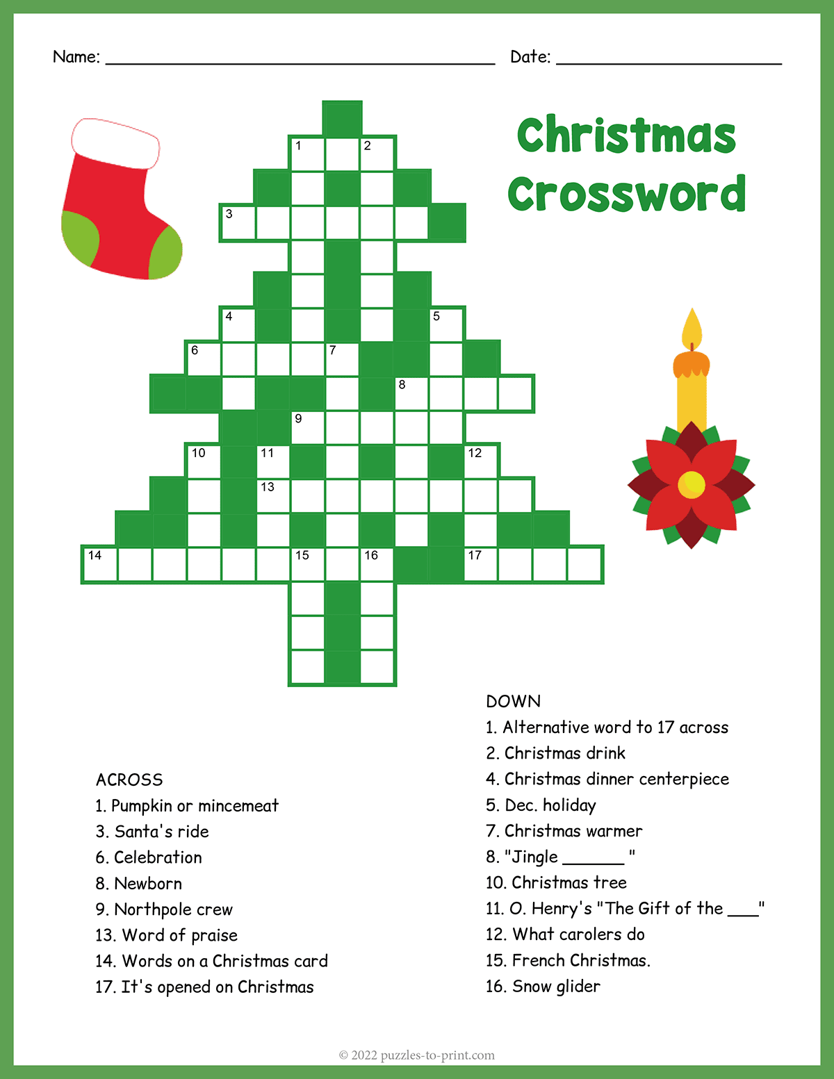 Christmas Tree Crossword