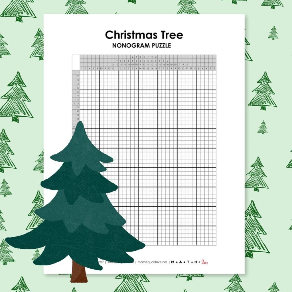 Christmas Tree Nonogram Puzzle Math Love