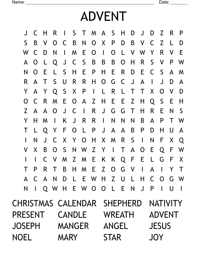 Christmas Wonder Word Search WordMint