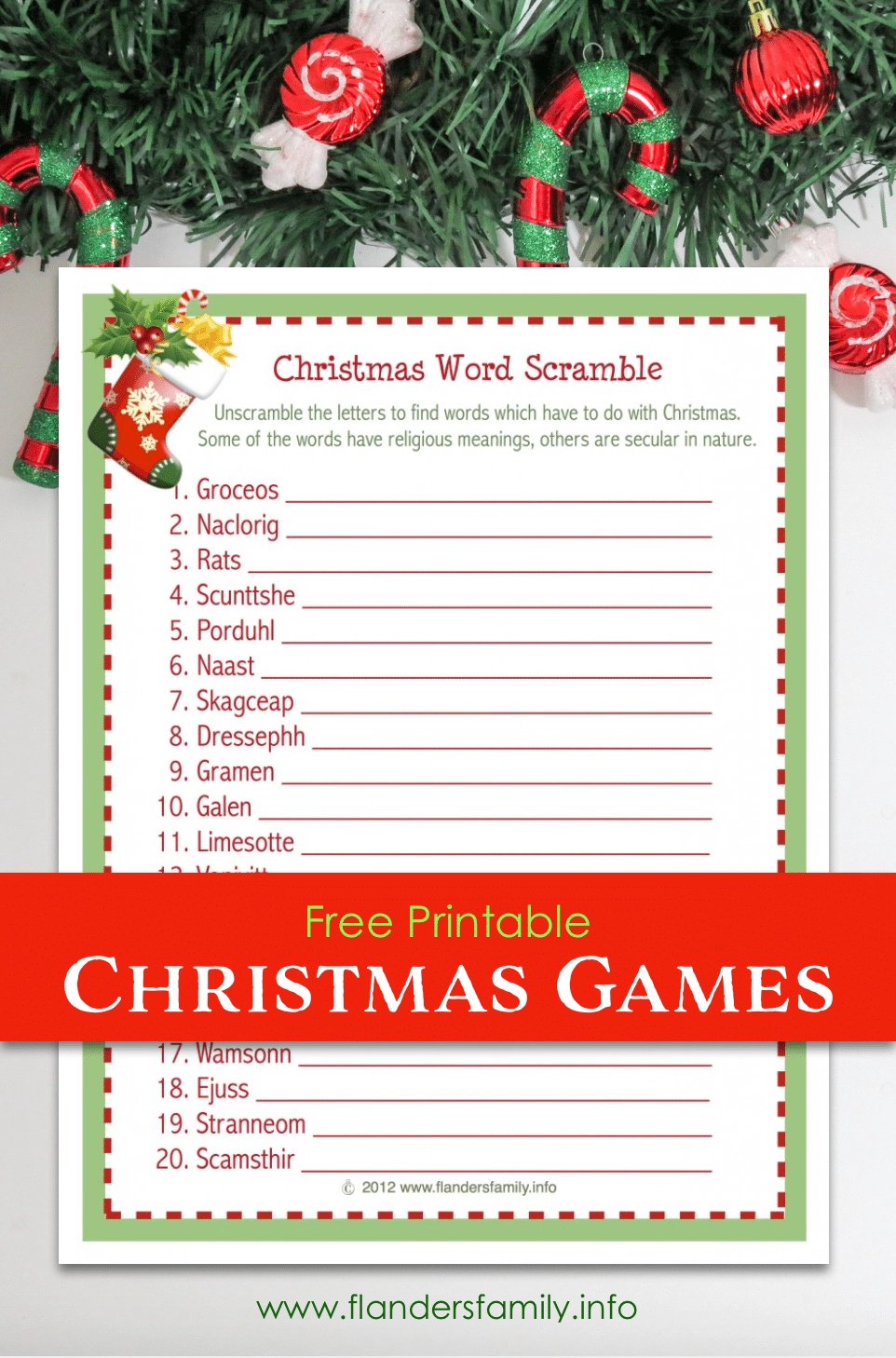 Christmas Word Scramble Free Printable Flanders Family Home Life