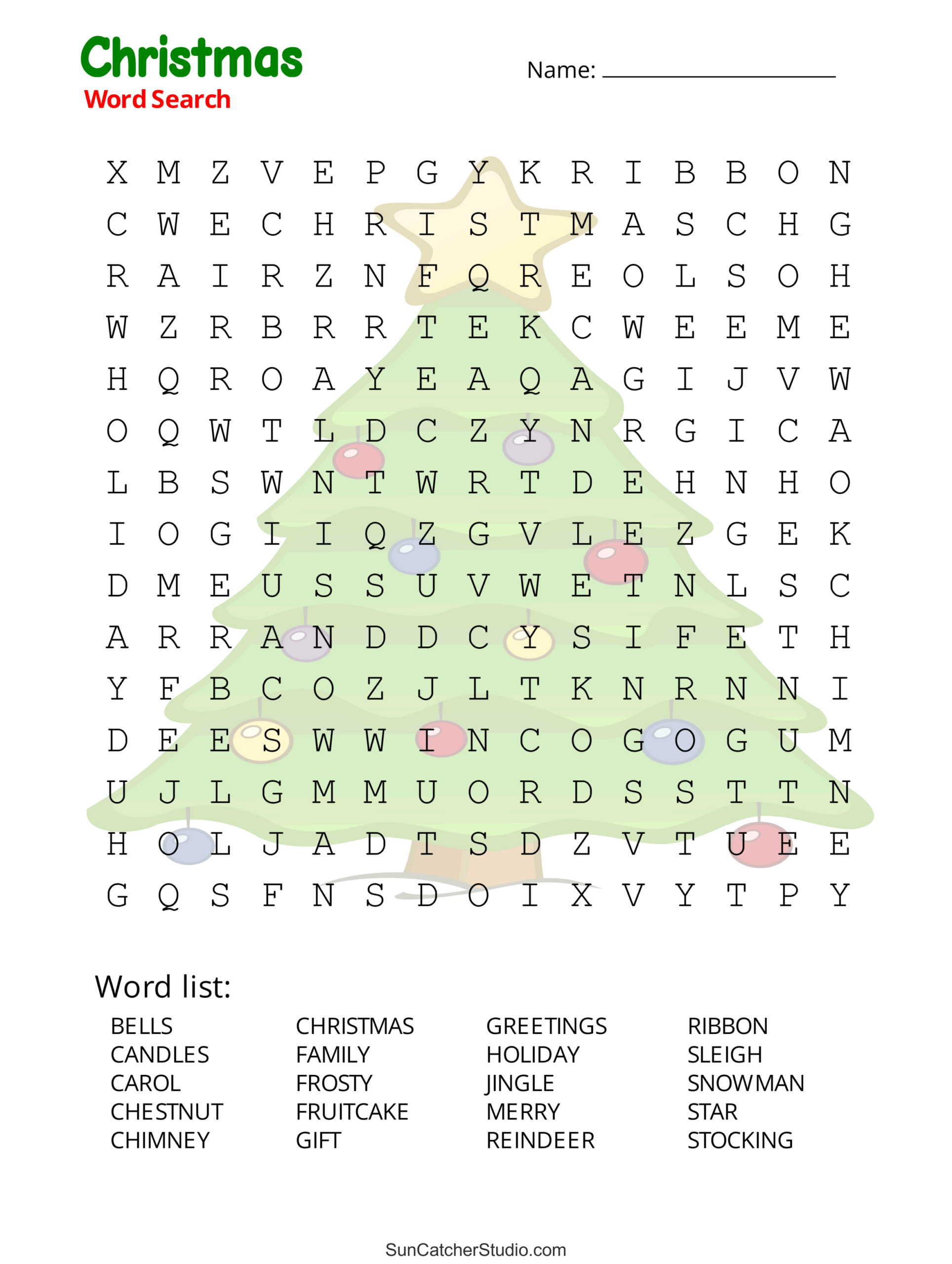 Christmas Word Search Free Printable PDF Puzzles Free Printables Lettering SVG Files Tools Apps
