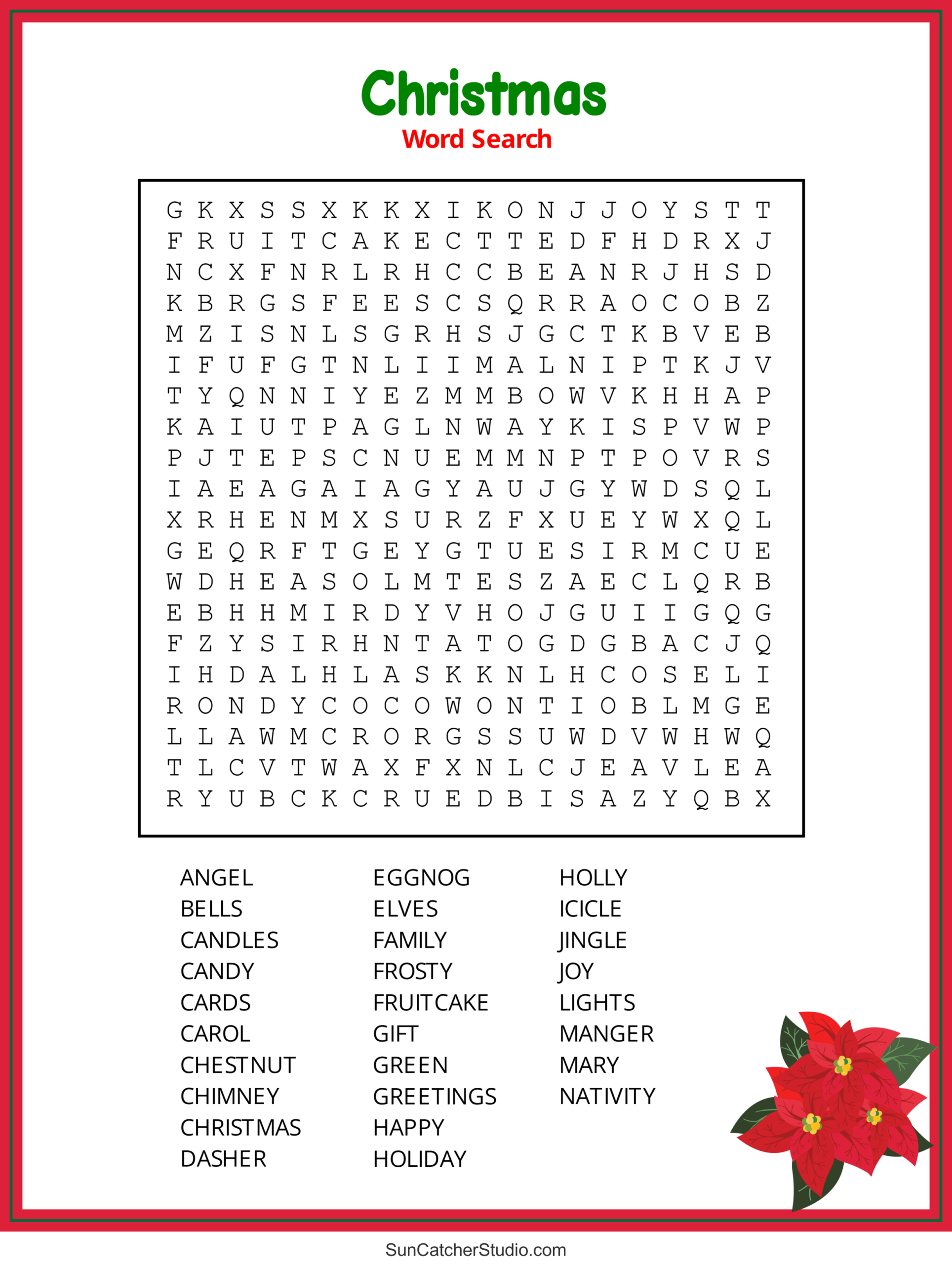 Christmas Word Search Free Printable PDF Puzzles Free Printables Lettering SVG Files Tools Apps