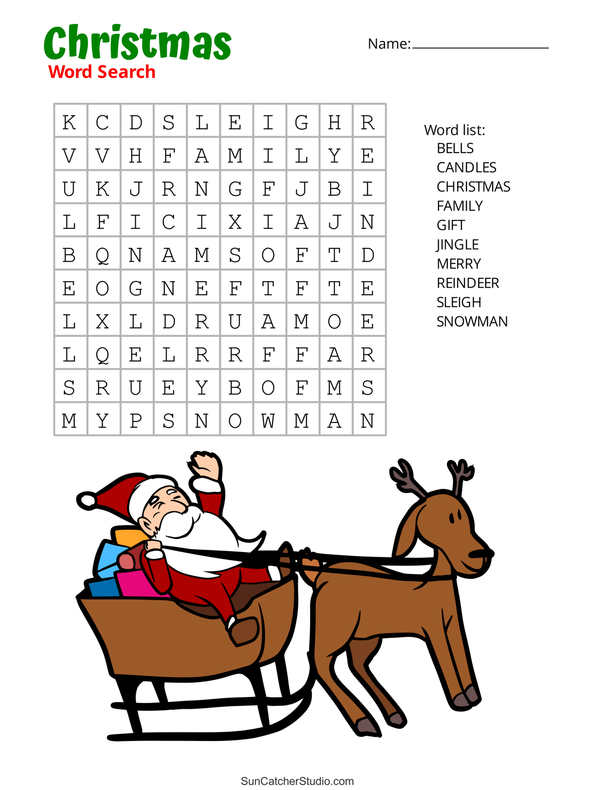 Christmas Word Search Free Printable PDF Puzzles Free Printables Lettering SVG Files Tools Apps