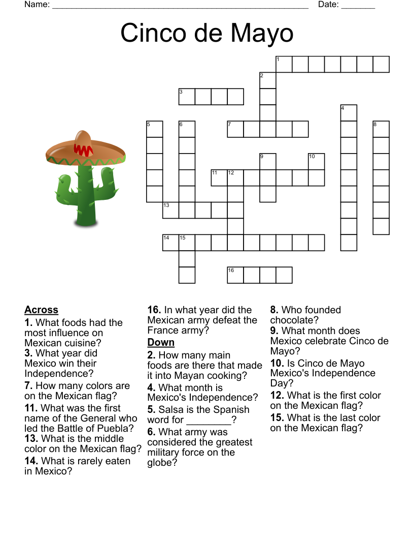 Cinco De Mayo Word Scramble WordMint