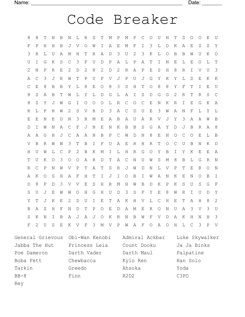 Code Breaker Word Search WordMint