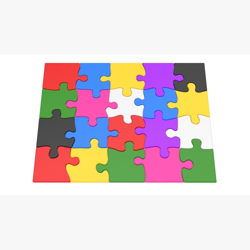 Colorful Puzzle Pieces 3D Model Download Toys On 3DModels