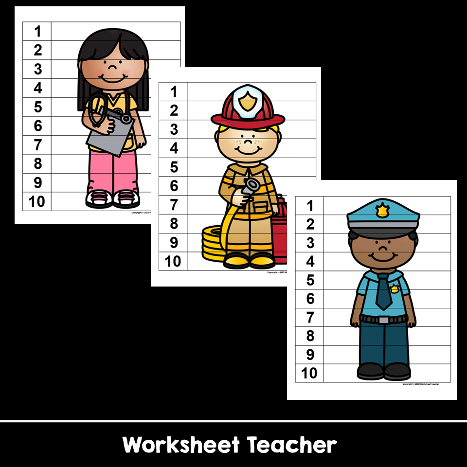 Community Helpers Count To 10 Puzzles Classful